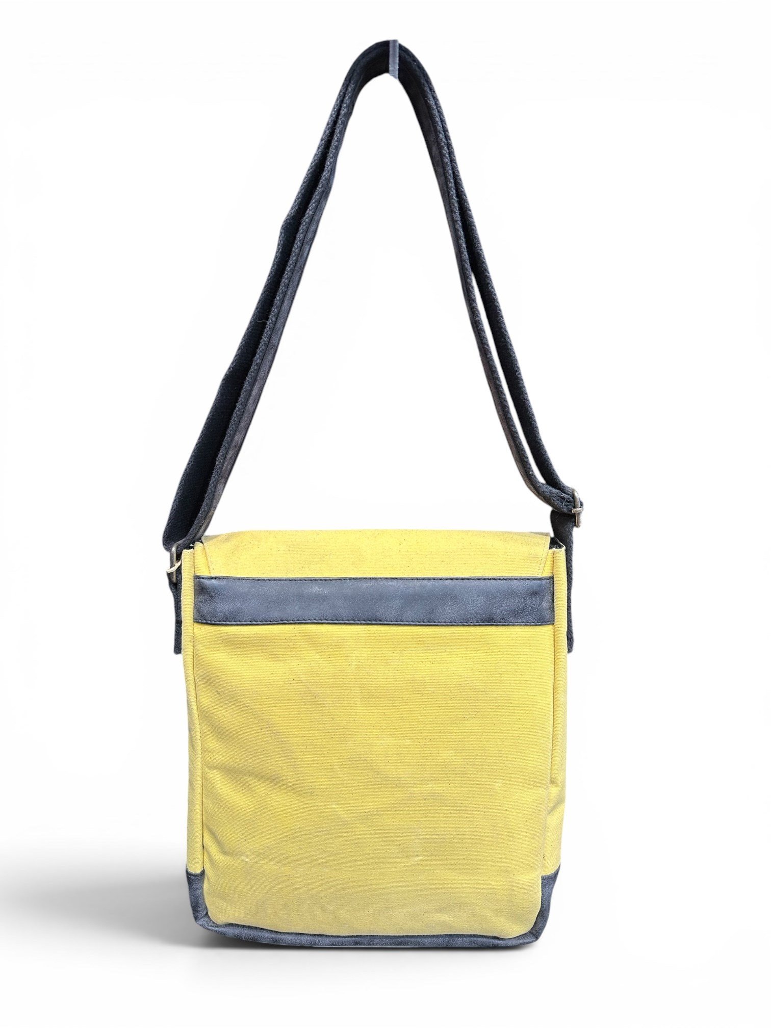 Old Cotton Cargo Bags Dikey Eskitme Kumaş Kanvas Postacı Omuz Çantası Unisex 7112 WESTERN Sarı