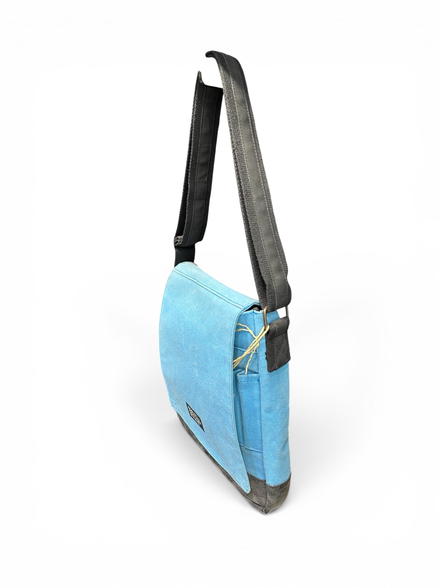 Old Cotton Cargo Bags Dikey Eskitme Kumaş Kanvas Postacı Omuz Çantası Unisex 7112 WESTERN Mavi