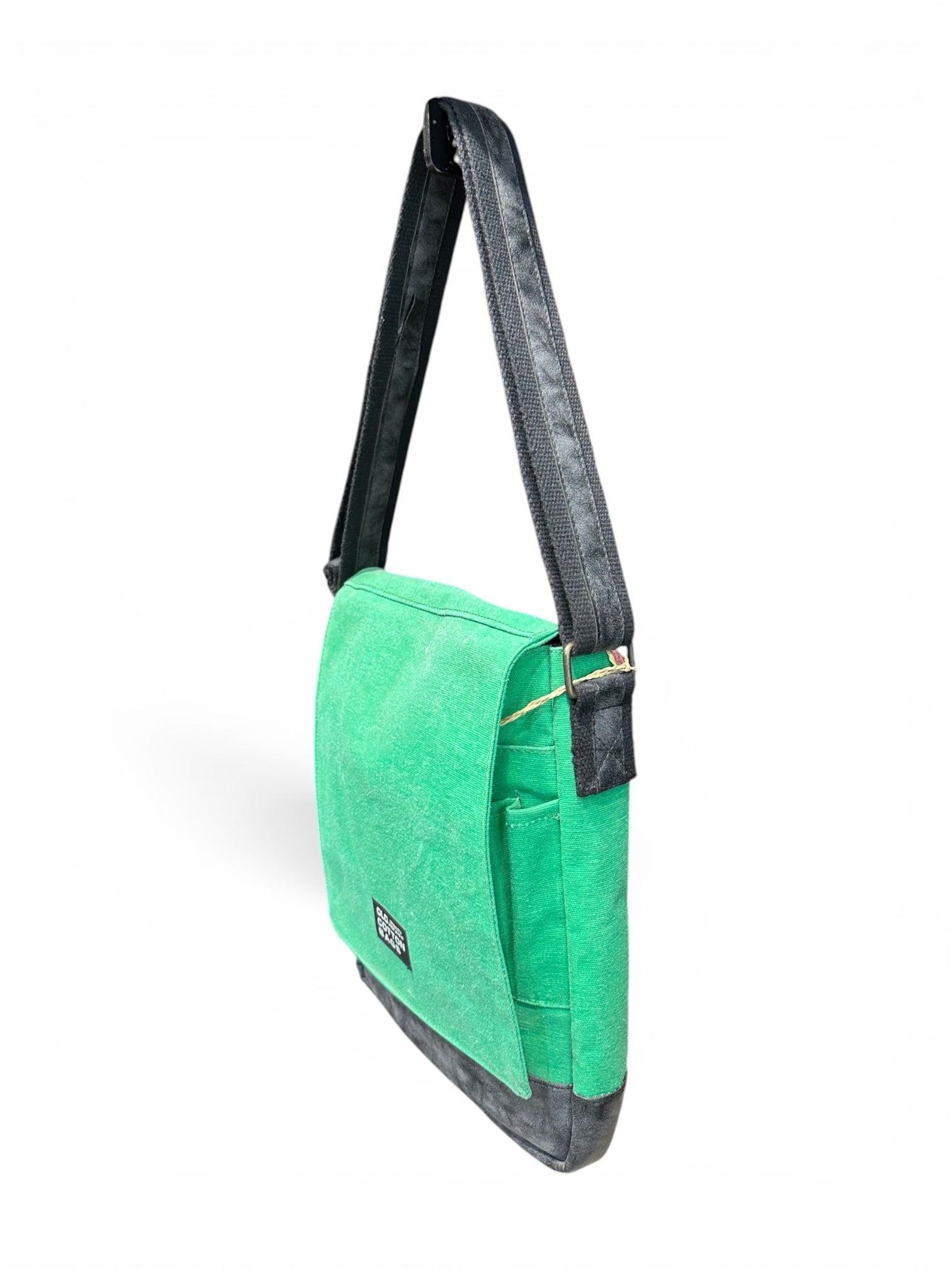 Old Cotton Cargo Bags Dikey Eskitme Kumaş Kanvas Postacı Omuz Çantası Unisex 7112 WESTERN Yeşil