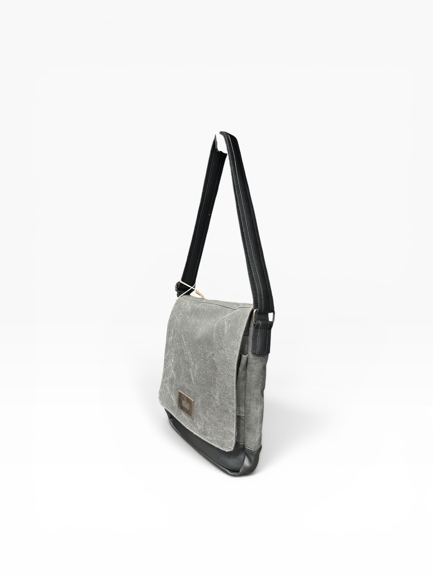 Old Cotton Cargo Bags  Dikey Kanvas Postacı Omuz Çantası Unisex 7112 WESTERN Siyah