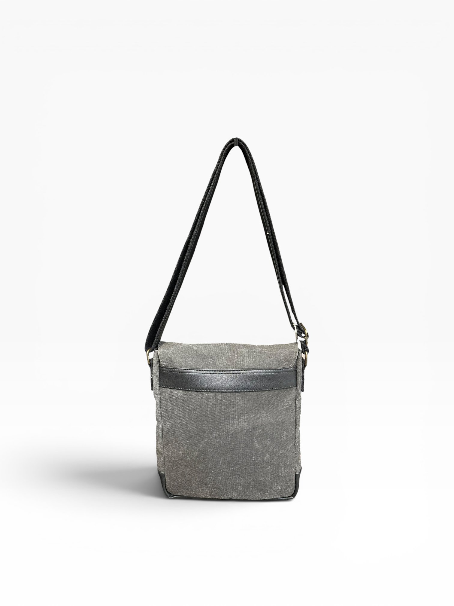 Old Cotton Cargo Bags  Dikey Kanvas Postacı Omuz Çantası Unisex 7112 WESTERN Siyah