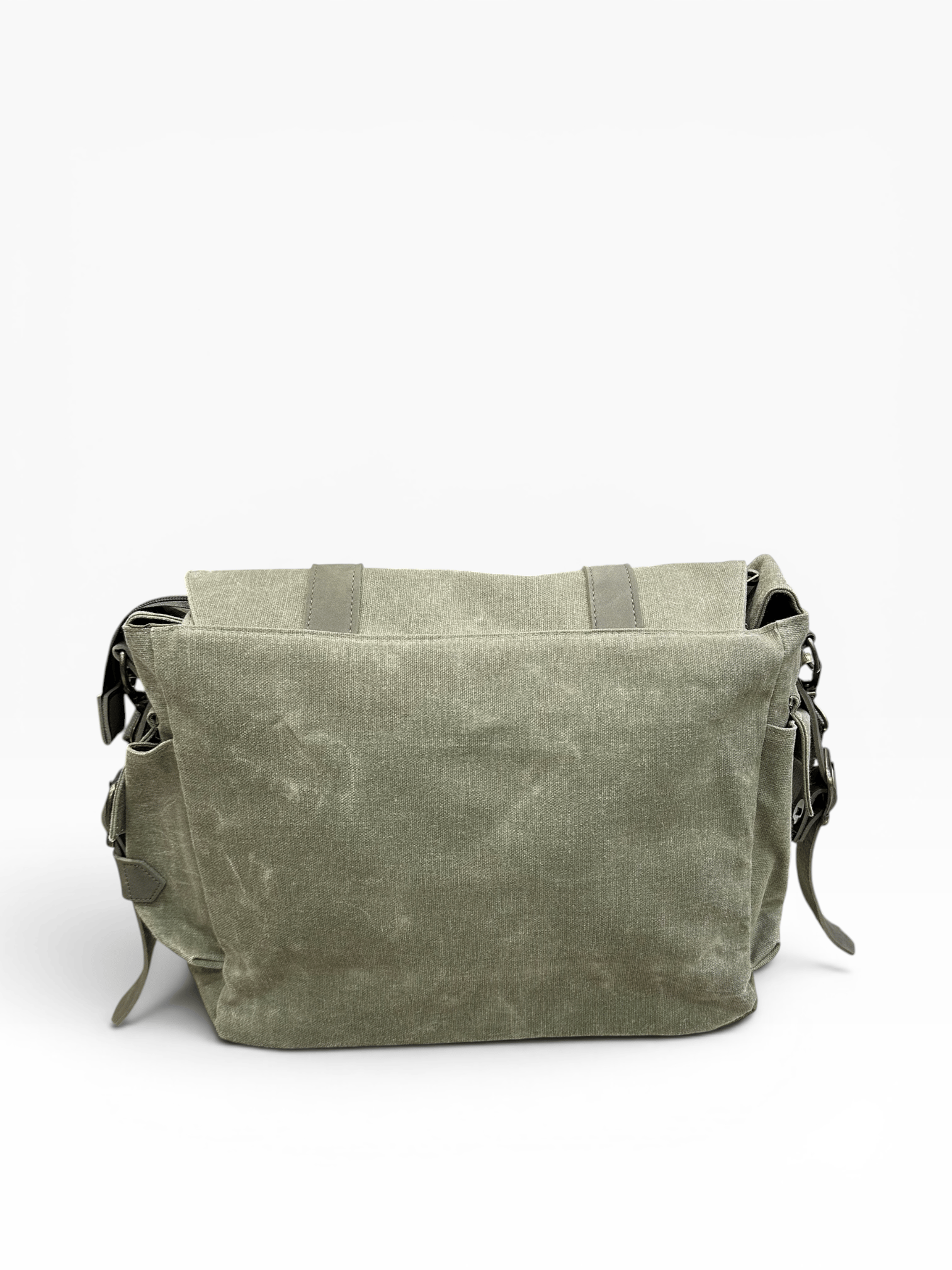 Old Cotton Cargo Kanvas Kumaş Postacı Omuz Çantası Unisex 7156 Baltimore 15.6'' Haki