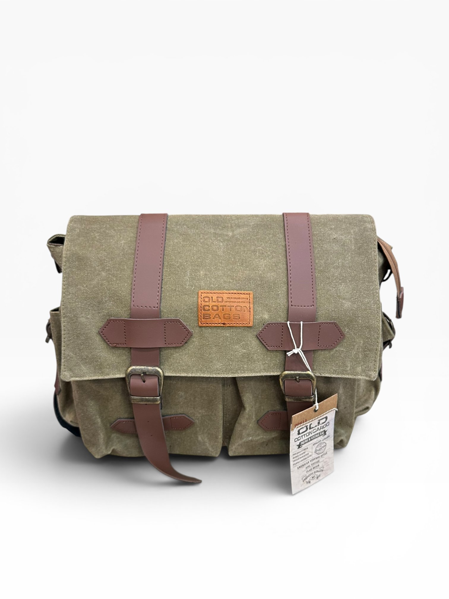 Old Cotton Cargo Kanvas Kumaş Postacı Omuz Çantası Unisex 7156 Baltimore 15.6'' Camel