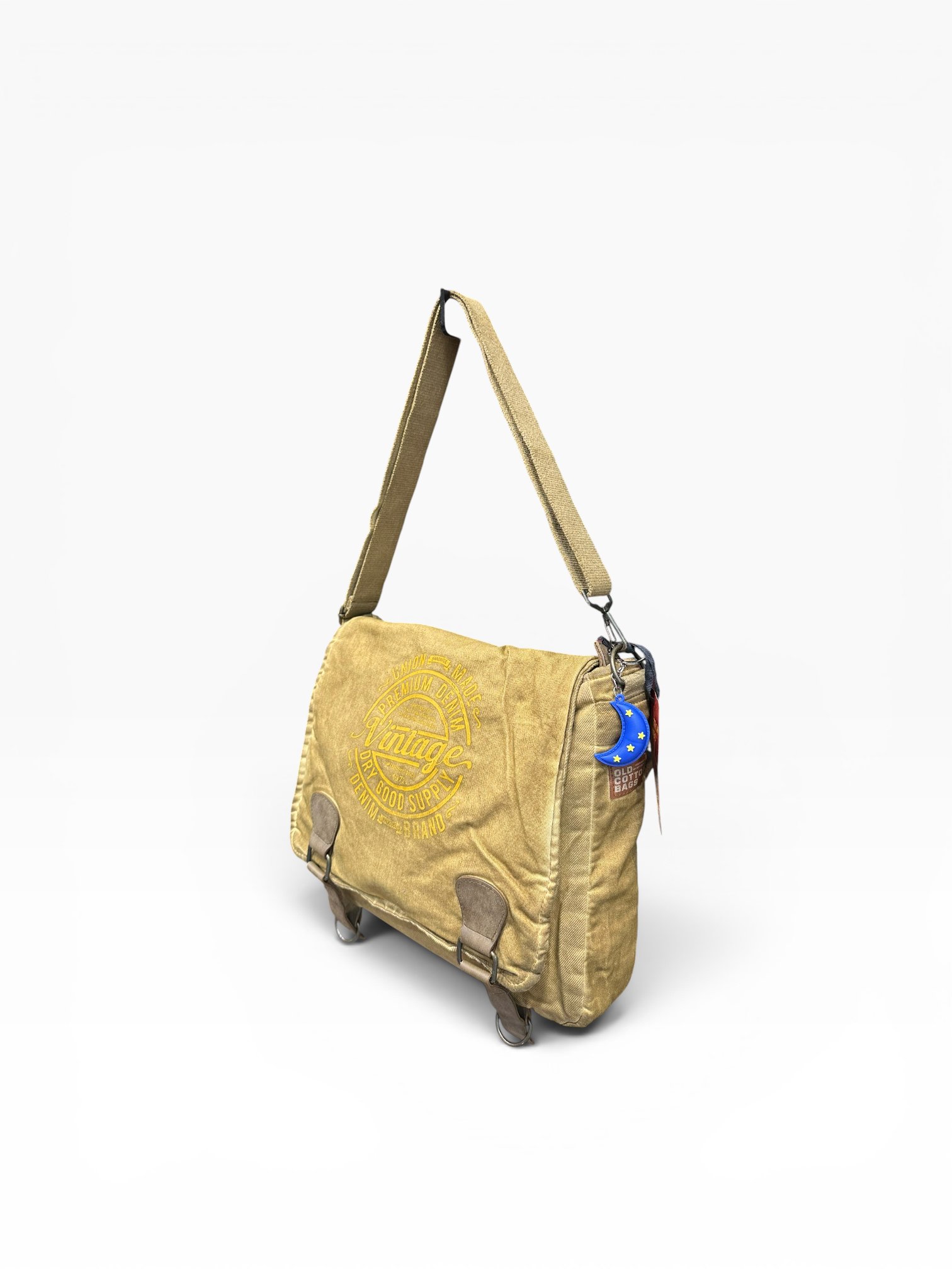 Old Cotton Cargo Kumaş Postacı Omuz Çantası Unisex San Diego Oil Hardal
