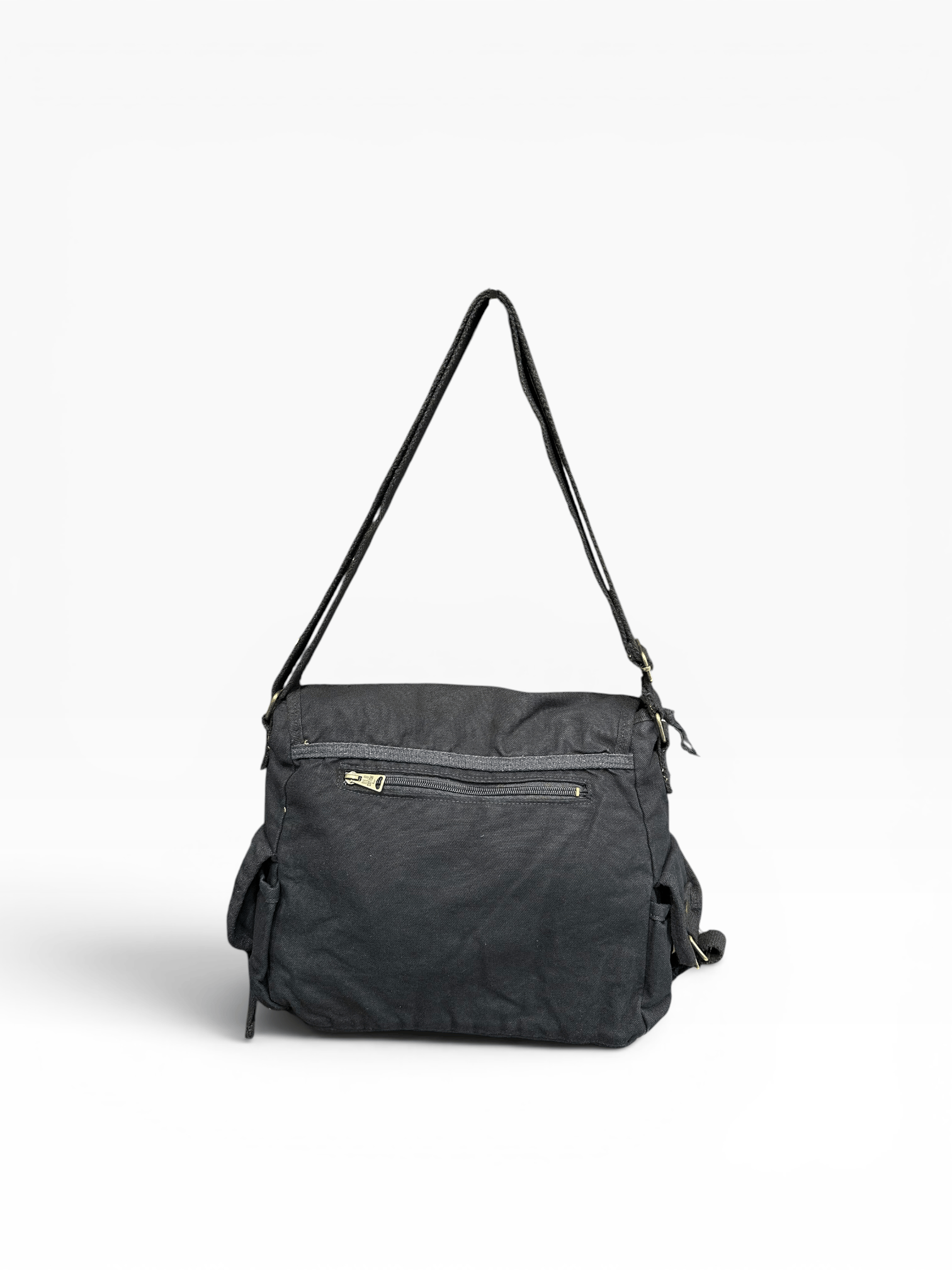Old Cotton Cargo Kumaş Postacı Omuz Çantası Unisex Nico Bag Siyah