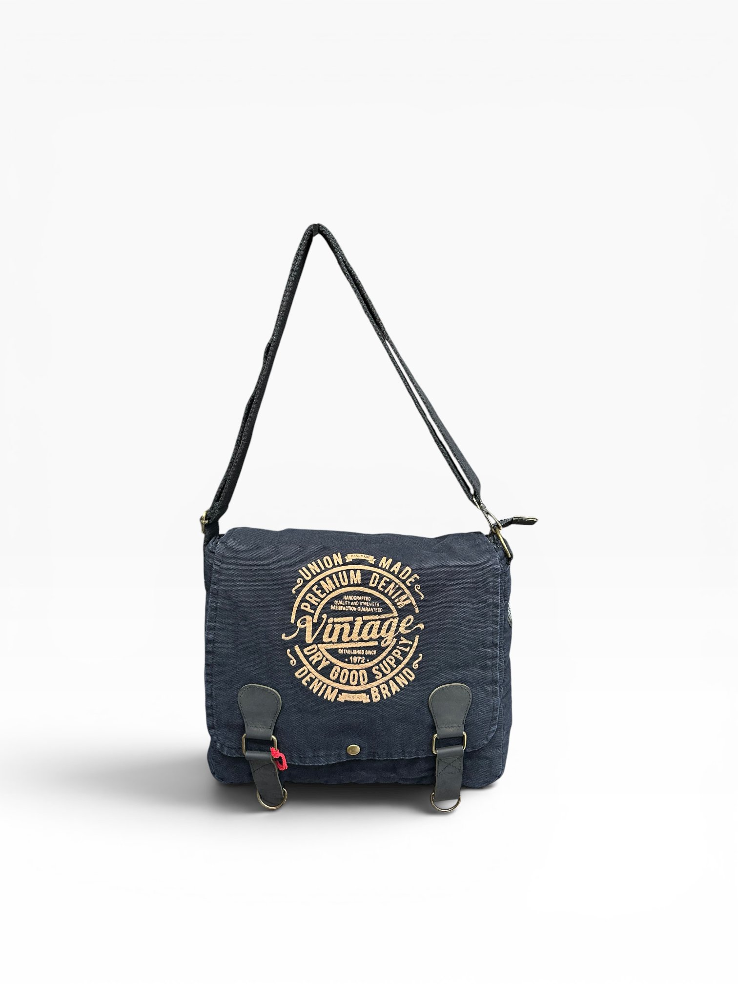 Old Cotton Cargo Kumaş Postacı Omuz Çantası Unisex San Diego Siyah