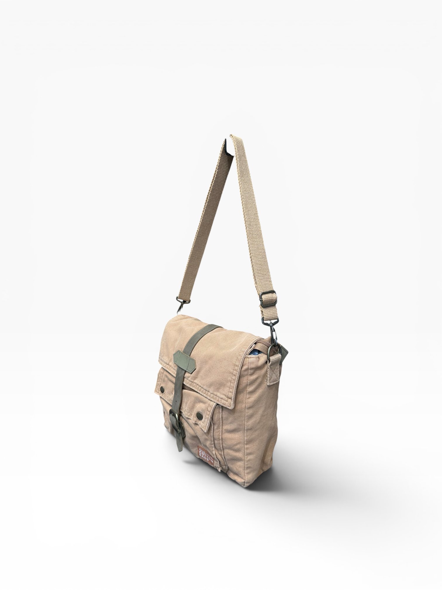 Old Cotton Cargo Kumaş Postacı Omuz Çantası Unisex Branco Bag Camel