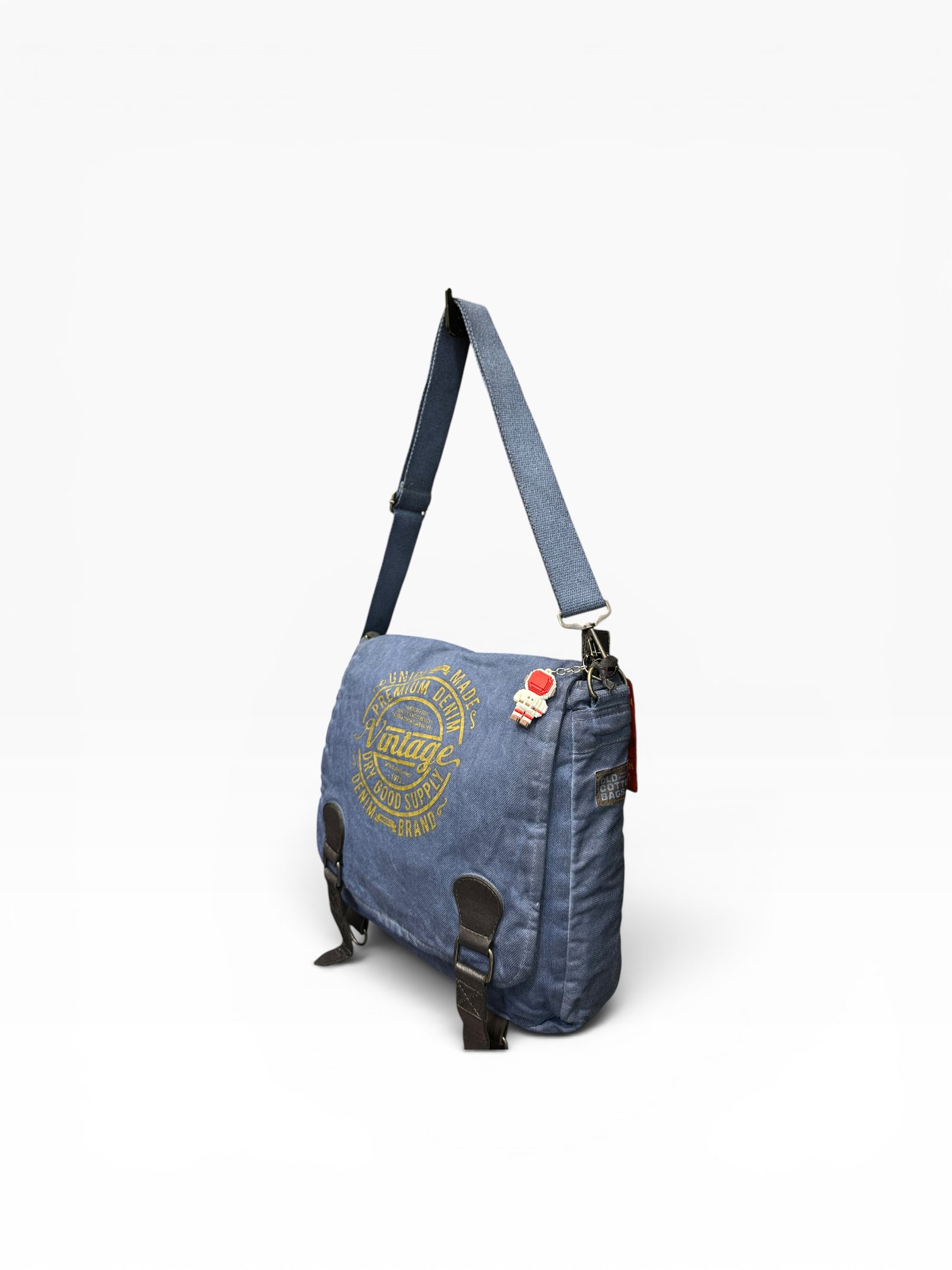 Old Cotton Cargo Kumaş Postacı Omuz Çantası Unisex San Diego Oil Lacivert