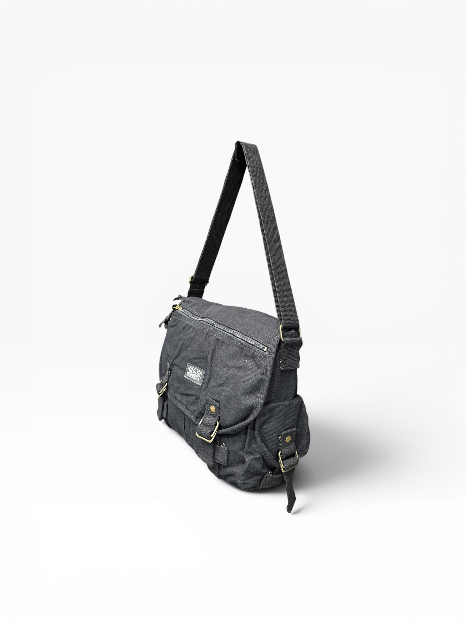 Old Cotton Cargo Kumaş Postacı Omuz Çantası Unisex Nico Bag Siyah