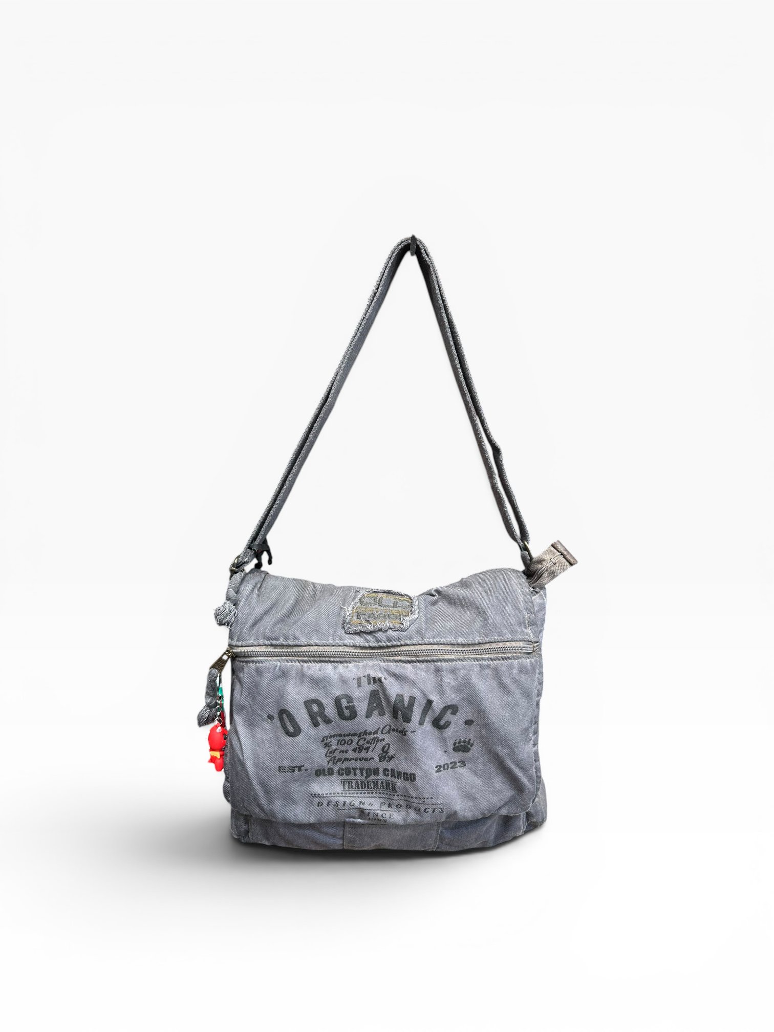 Old Cotton Cargo Kumaş Postacı Omuz Çantası Unisex Mulater Bag Oil Koyu Gri