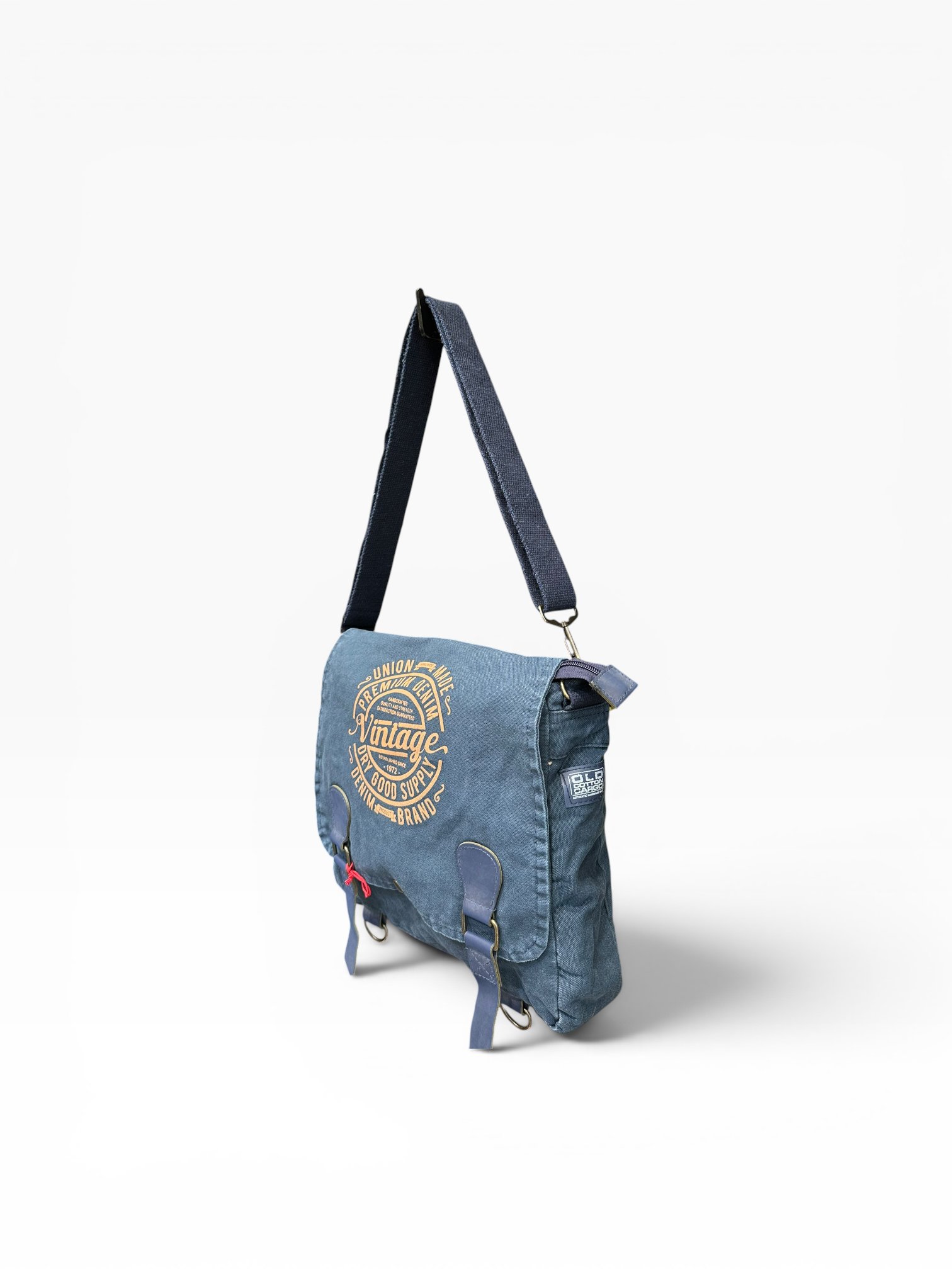 Old Cotton Cargo Kumaş Postacı Omuz Çantası Unisex San Diego Lacivert