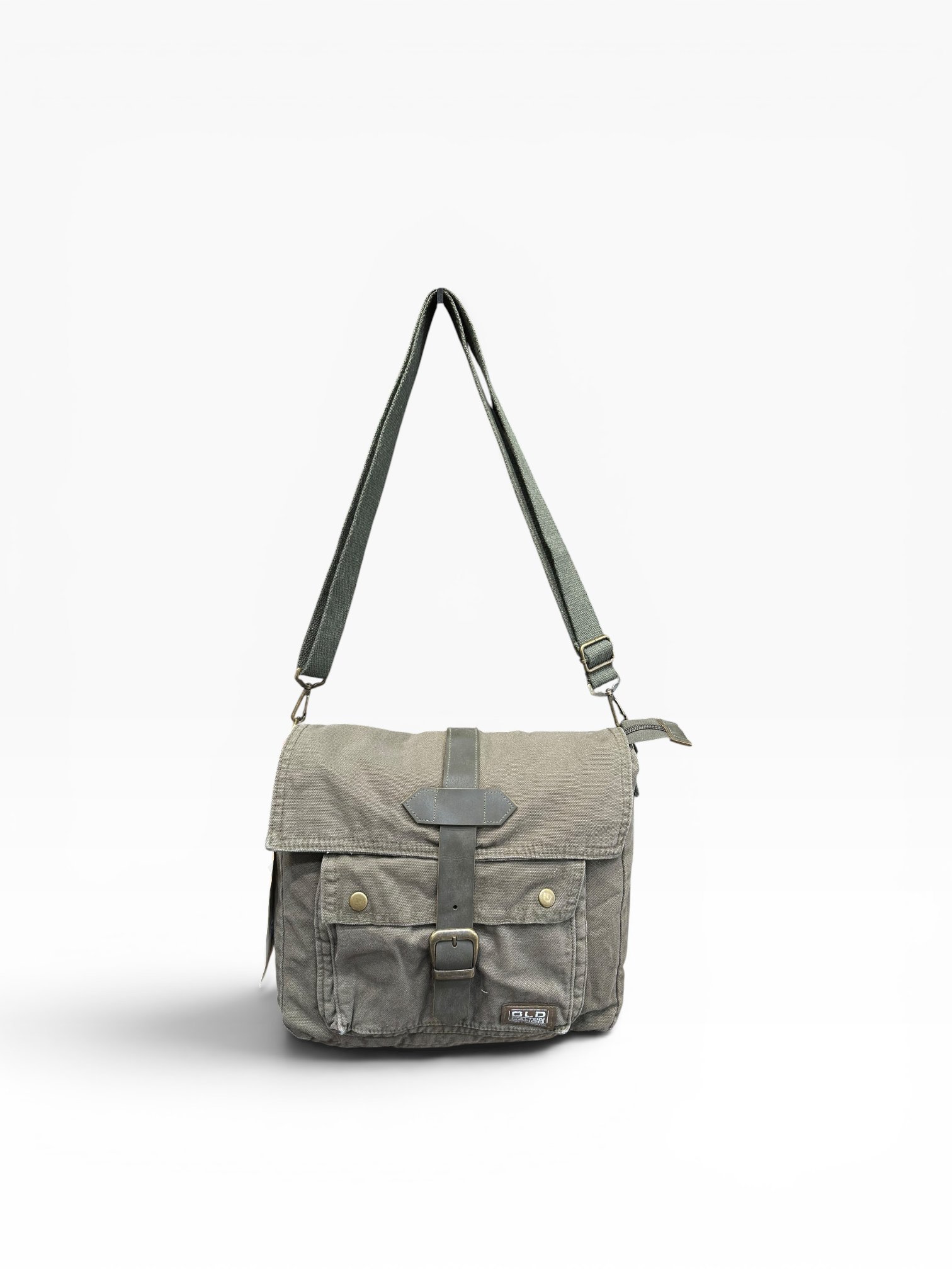 Old Cotton Cargo Kumaş Postacı Omuz Çantası Unisex Branco Bag Haki