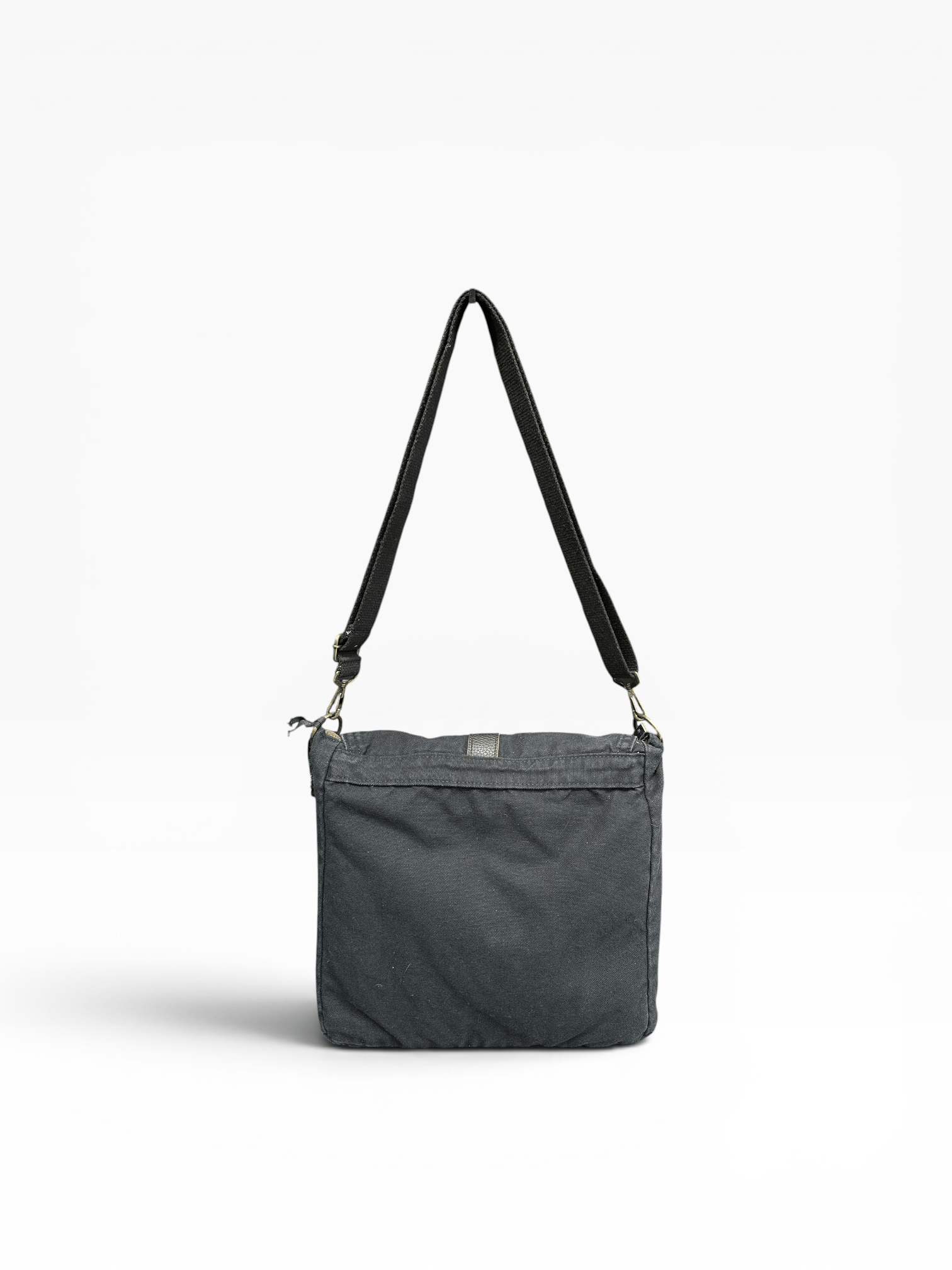 Old Cotton Cargo Kumaş Postacı Omuz Çantası Unisex Branco Bag Siyah