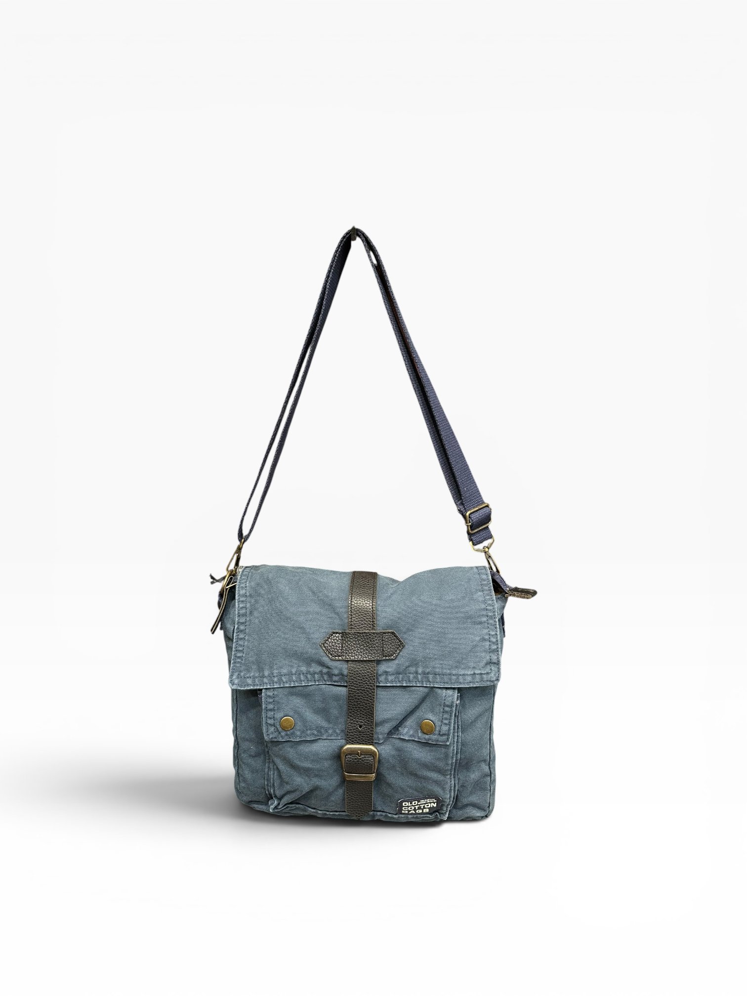 Old Cotton Cargo Kumaş Postacı Omuz Çantası Unisex Branco Bag Lacivert