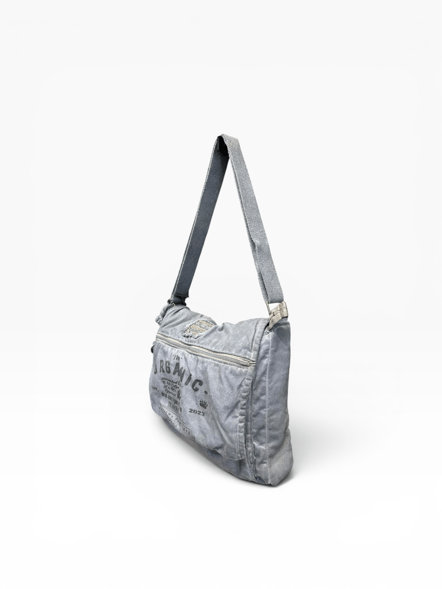 Old Cotton Cargo Kumaş Postacı Omuz Çantası Unisex Mulater Bag Oil Koyu Gri