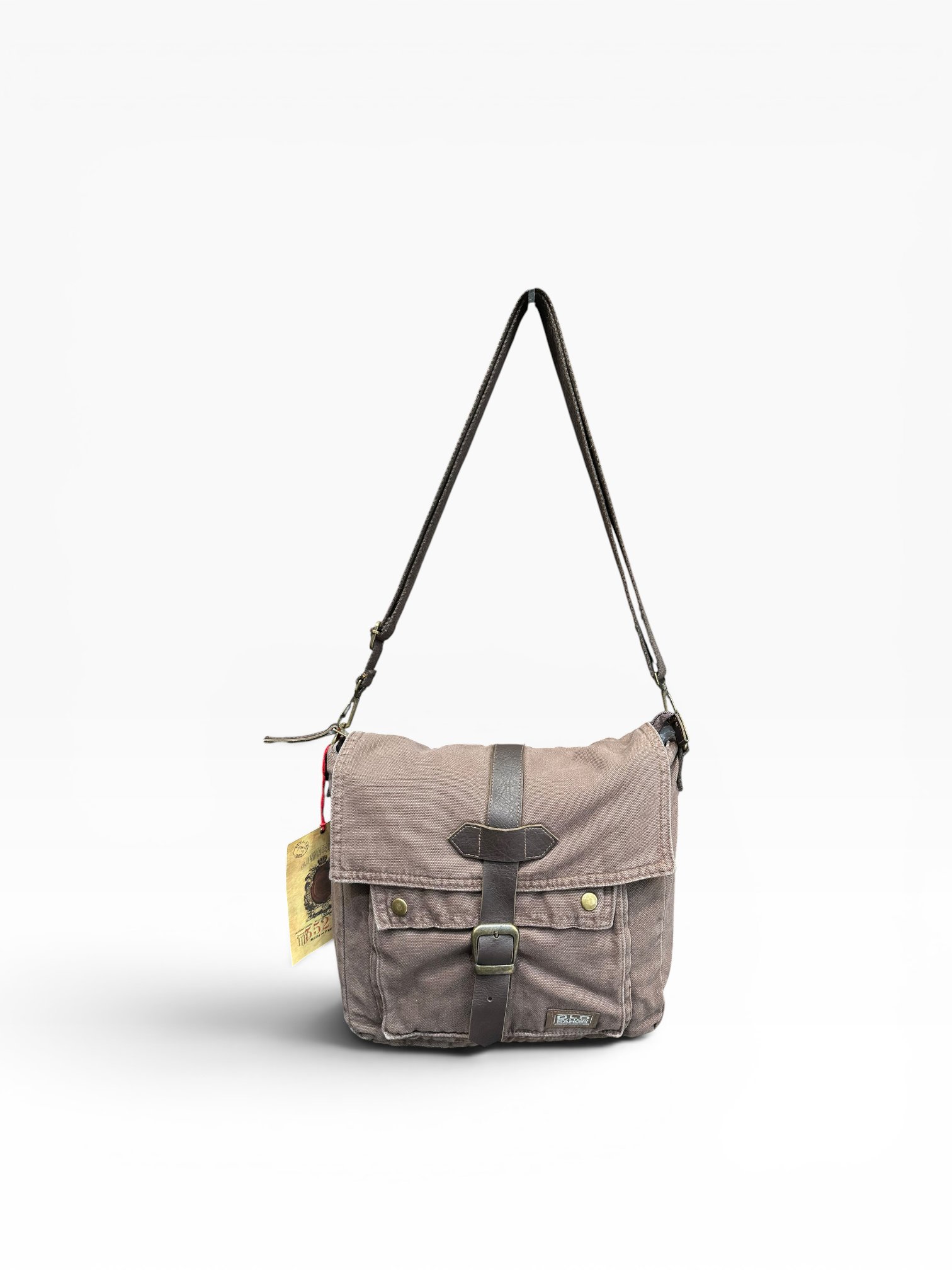 Old Cotton Cargo Kumaş Postacı Omuz Çantası Unisex Branco Bag Kahve