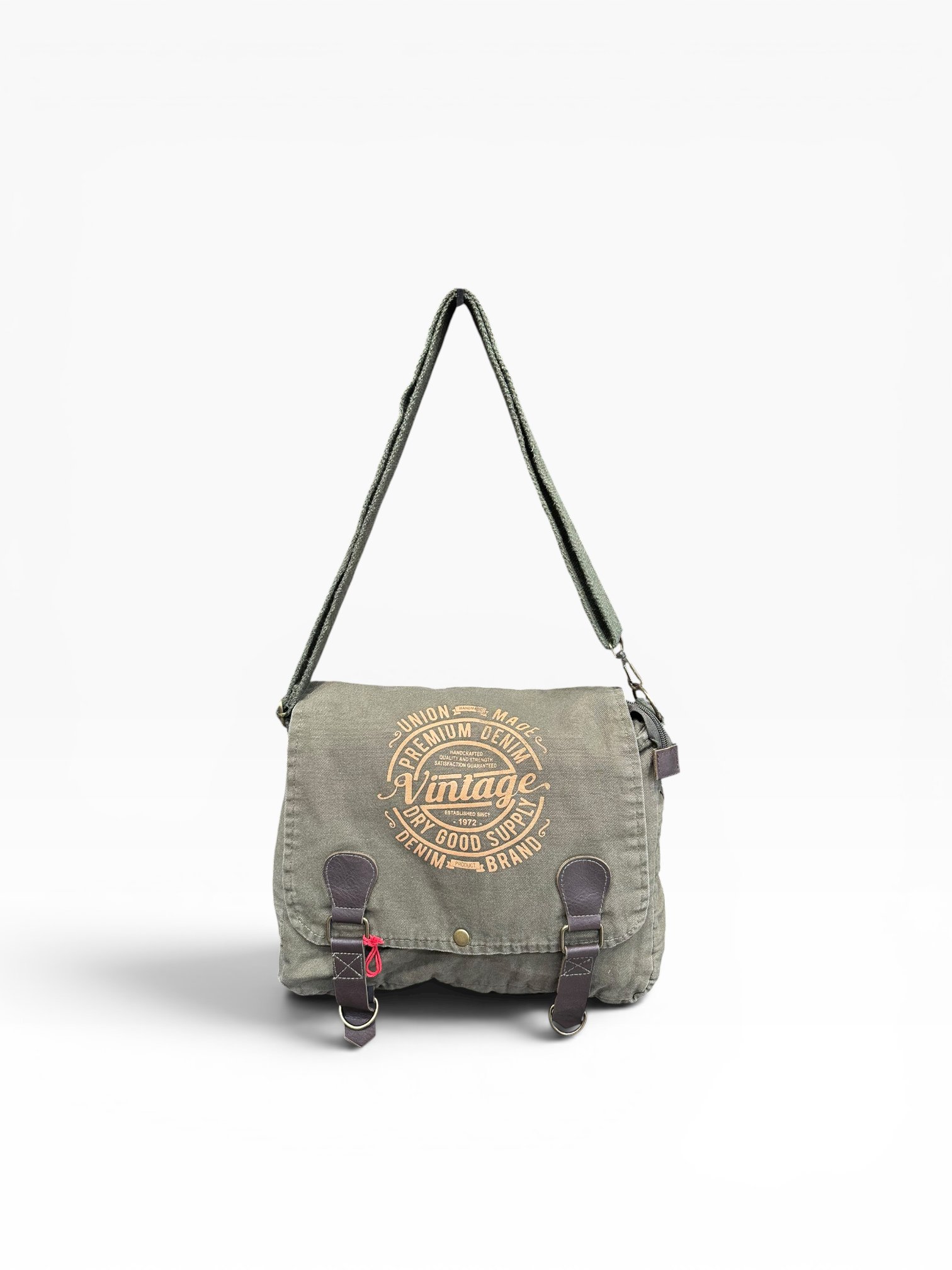 Old Cotton Cargo Kumaş Postacı Omuz Çantası Unisex San Diego Haki