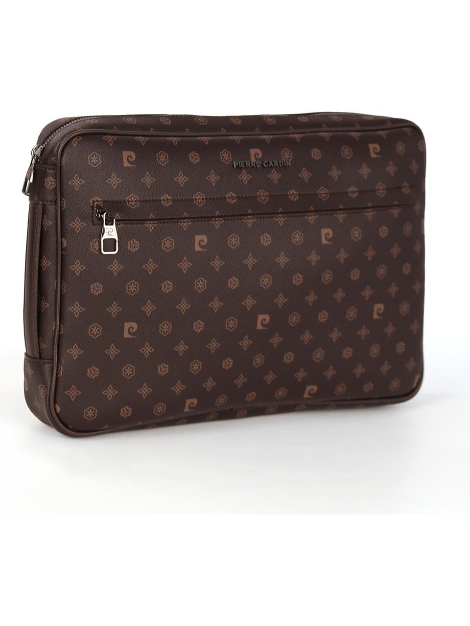 Pierre Cardin 01PC002022 Laptop El Çantası Baskılı Kahverengi