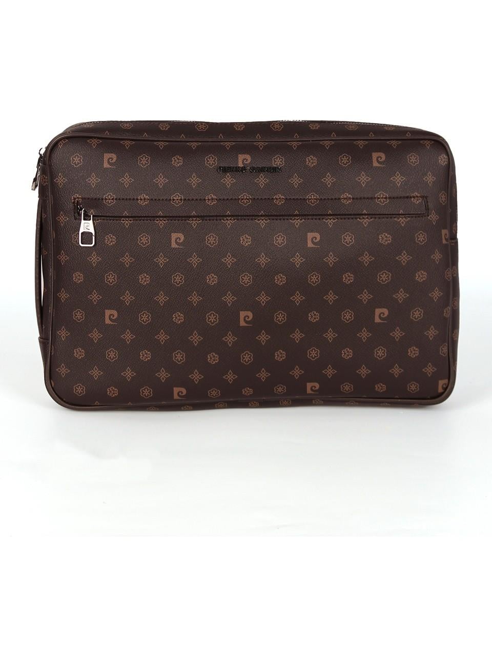 Pierre Cardin 01PC002022 Laptop El Çantası Baskılı Kahverengi
