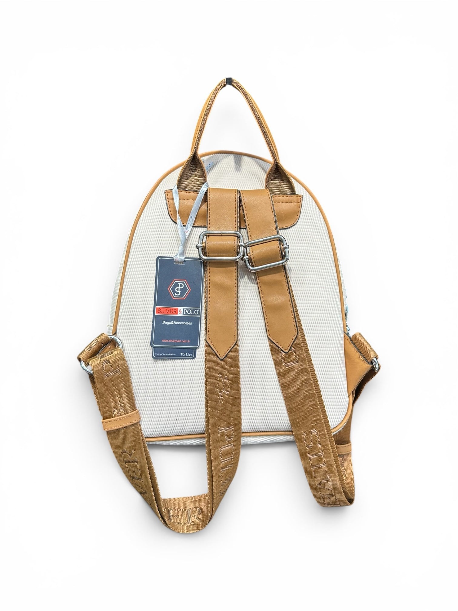 Silver Polo Krem-Taba SP945 Kadın Sırt Çantası Su Geçirmez Ve Rahat Silinebilir
