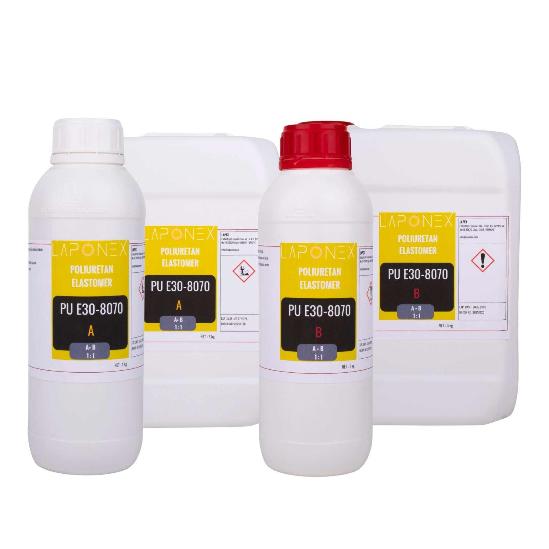 PU E30-8070 Polyurethane Elastomer 30 Shore Kalıp Döküm Esnek Poliüretan Reçine A+B 10 kg - 1522513008