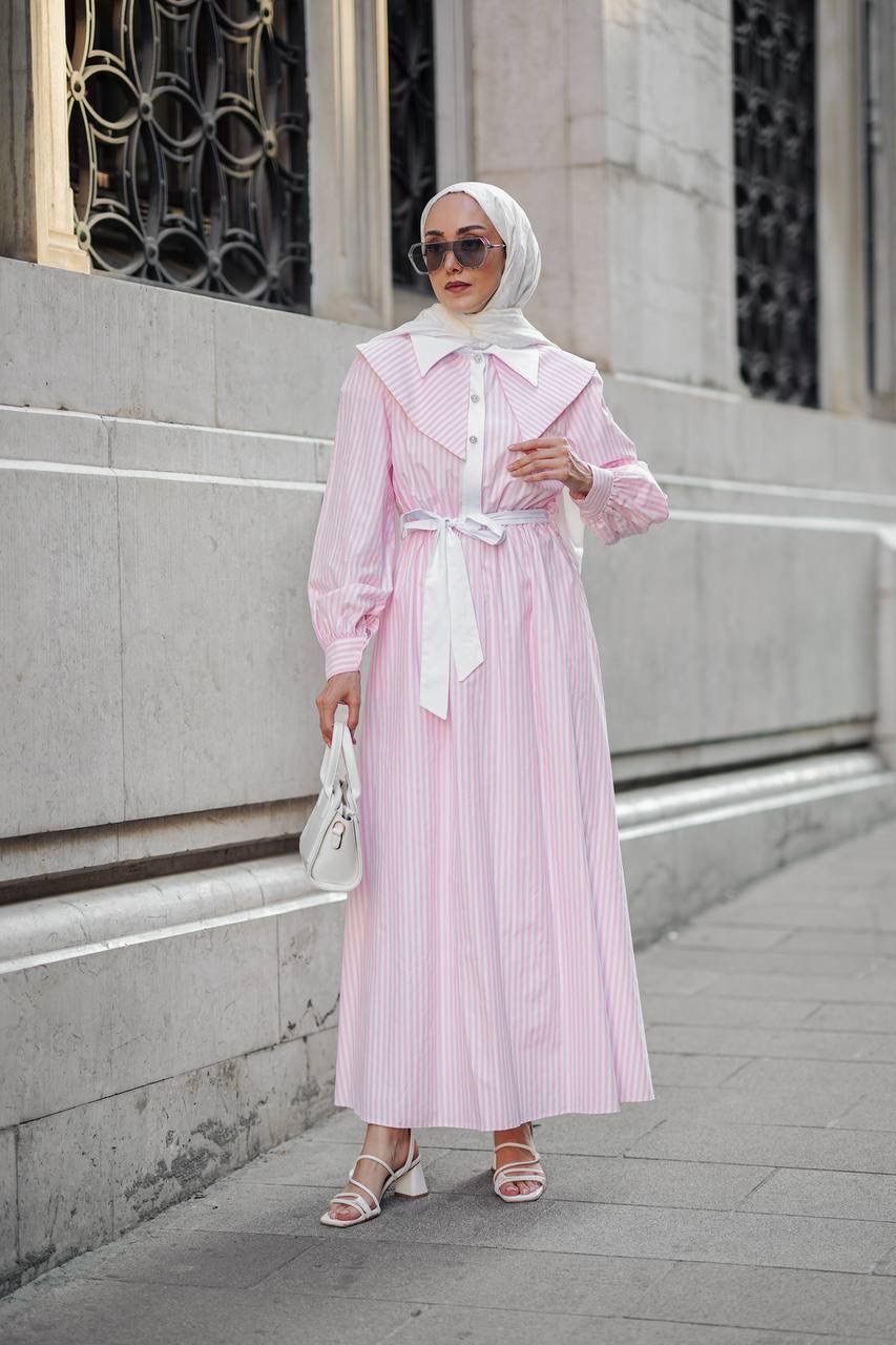 FLM1799 - MELİSA ELBİSE - PEMBE