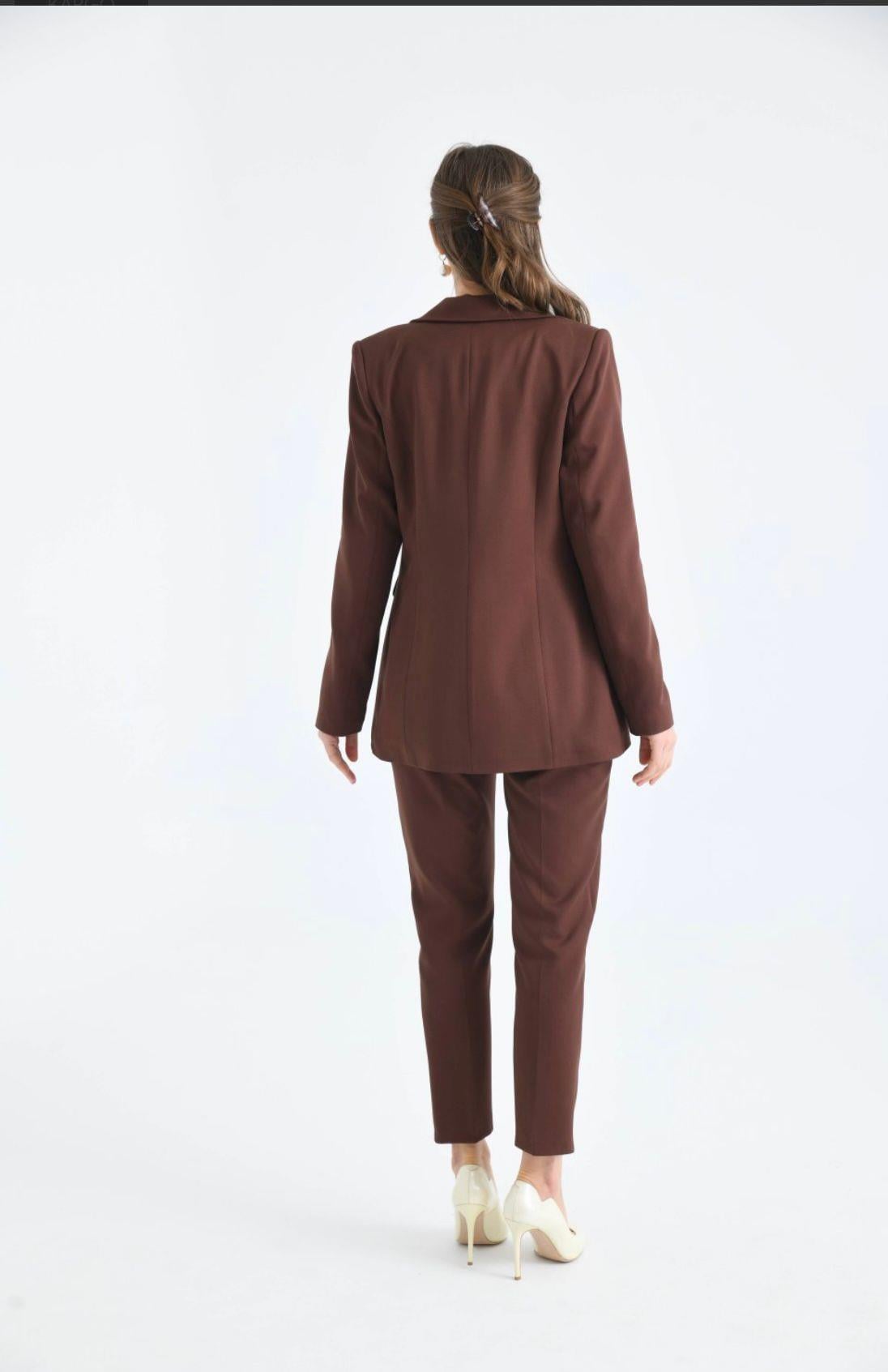 ND1234-KLASİK TAKIM ELBİSE - KAHVE