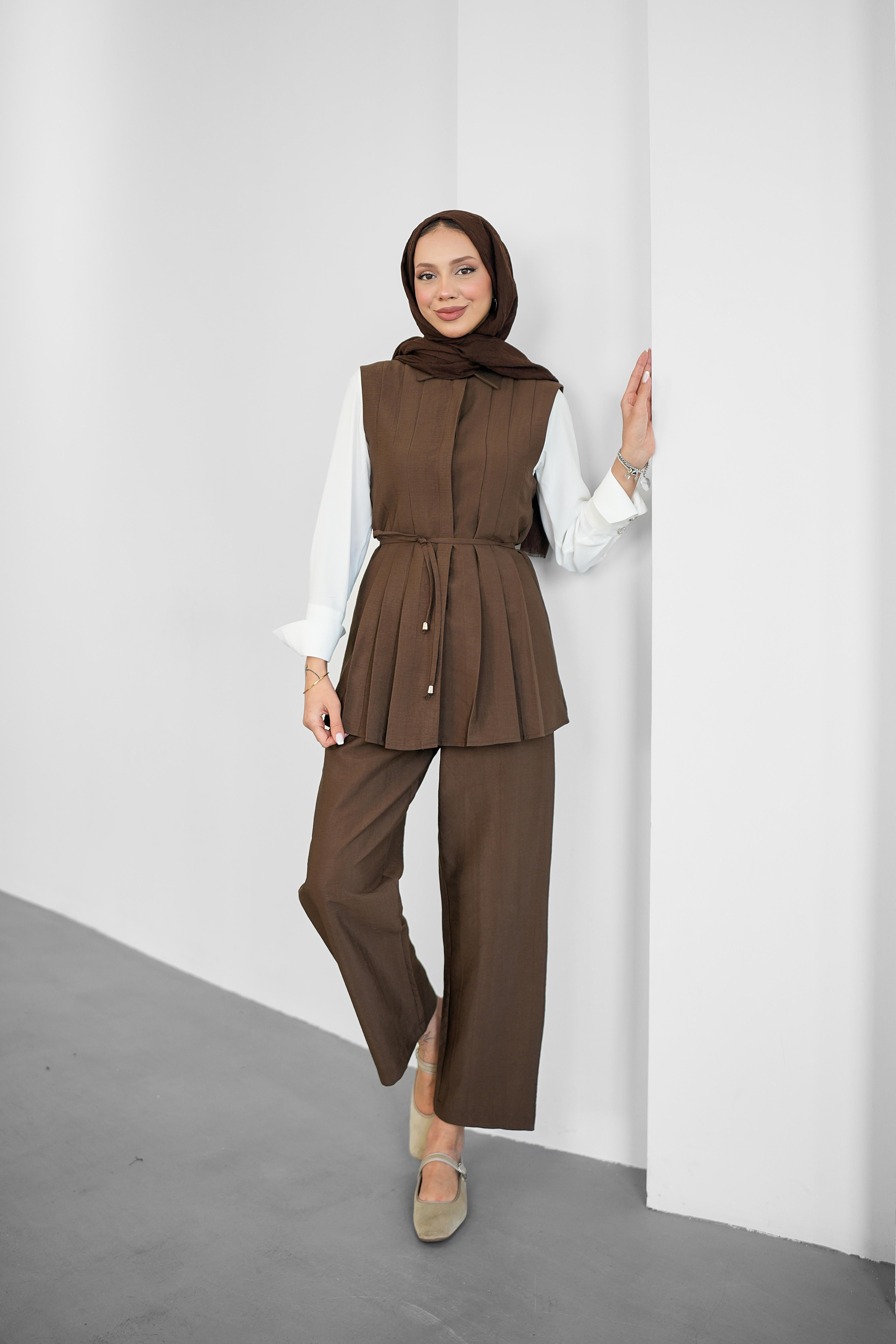 SL4204 - LİDYA ÜÇLÜ TAKIM - KAHVE