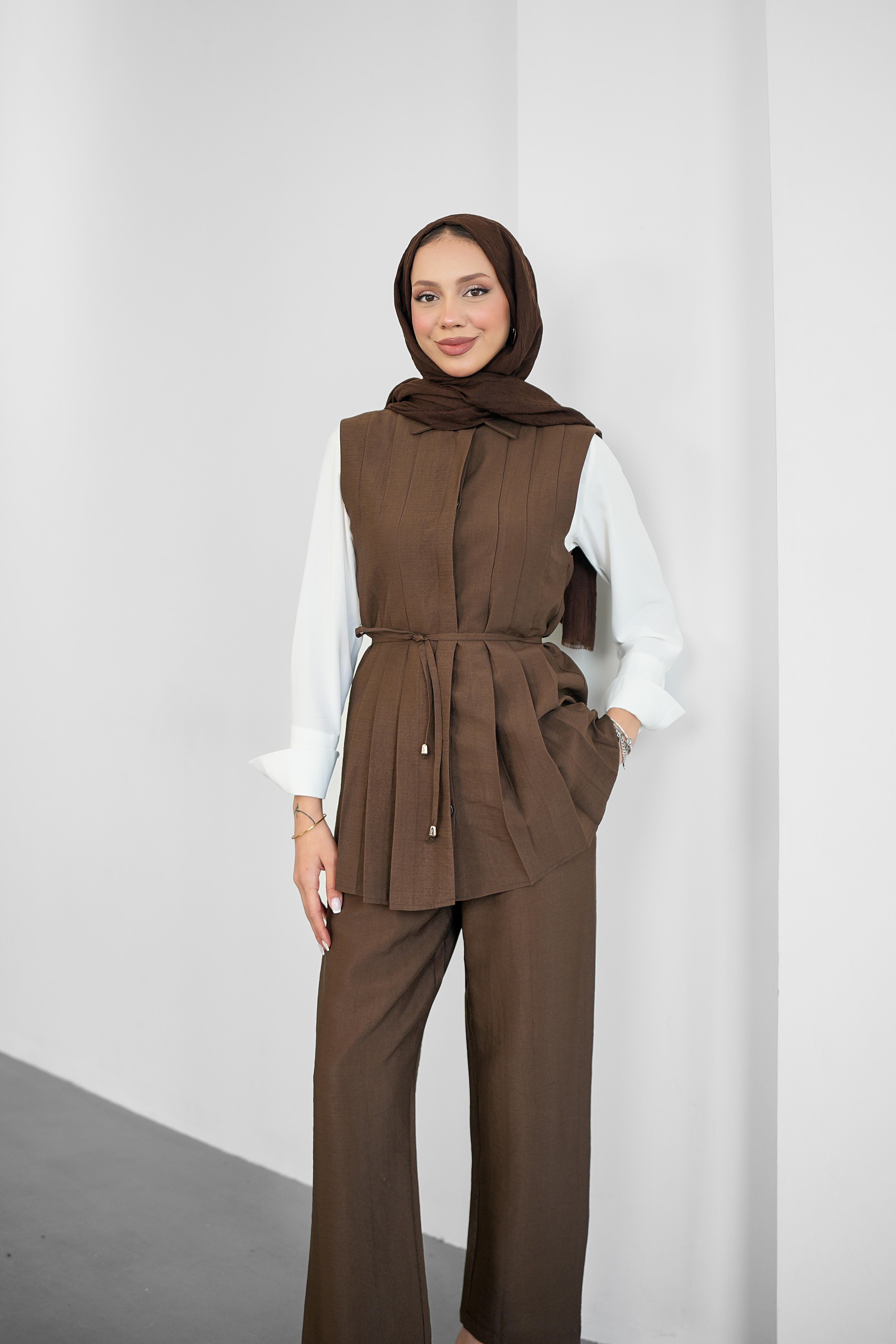 SL4204 - LİDYA ÜÇLÜ TAKIM - KAHVE