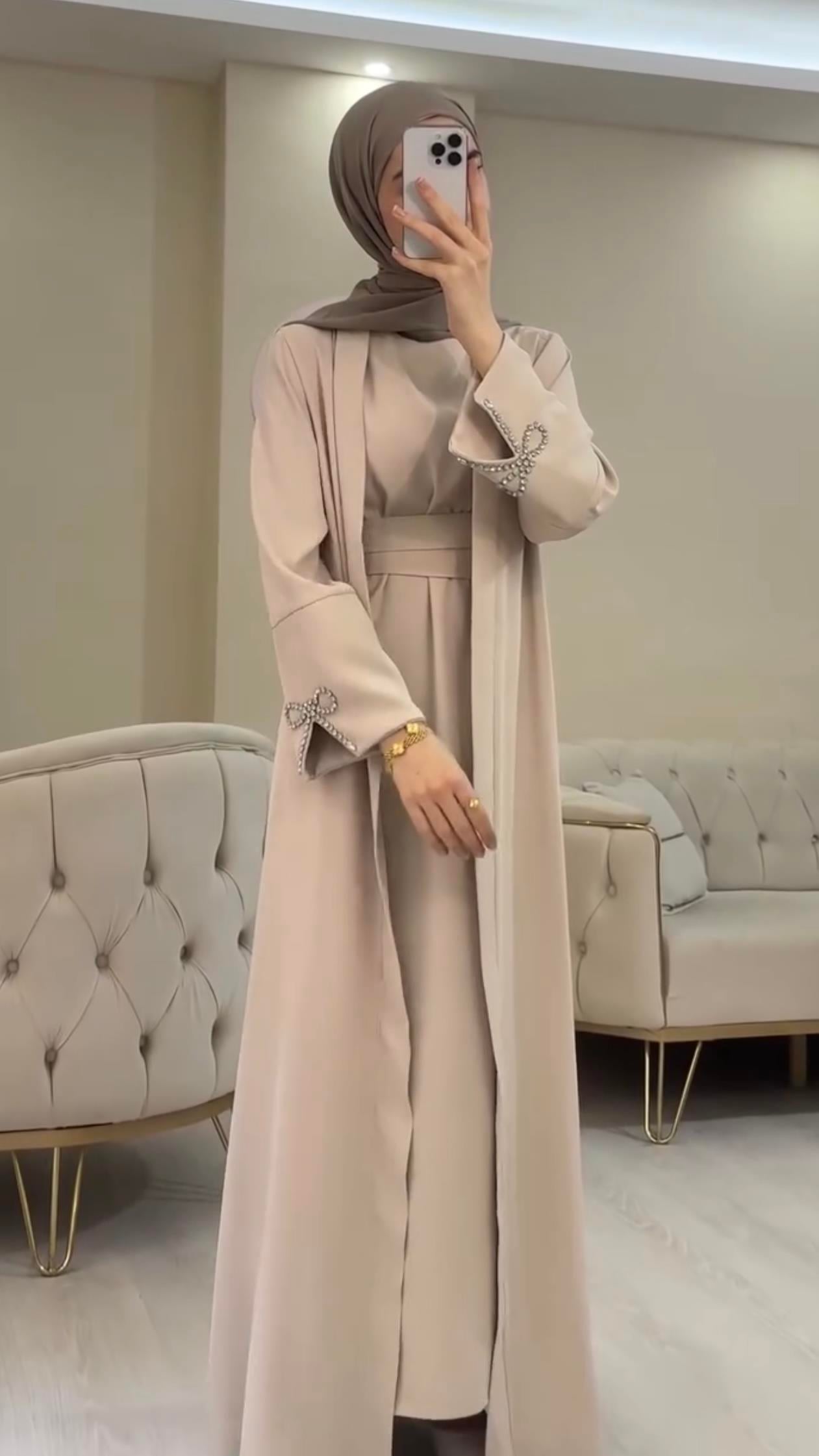 SL4205 - NEVA ABAYA TAKIM - BEJ