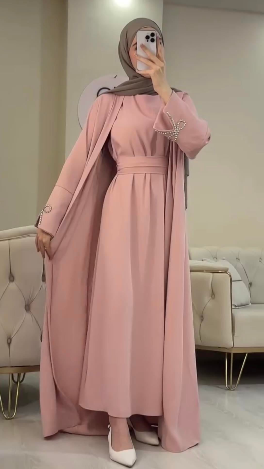 SL4205 - NEVA ABAYA TAKIM - PUDRA PEMBE