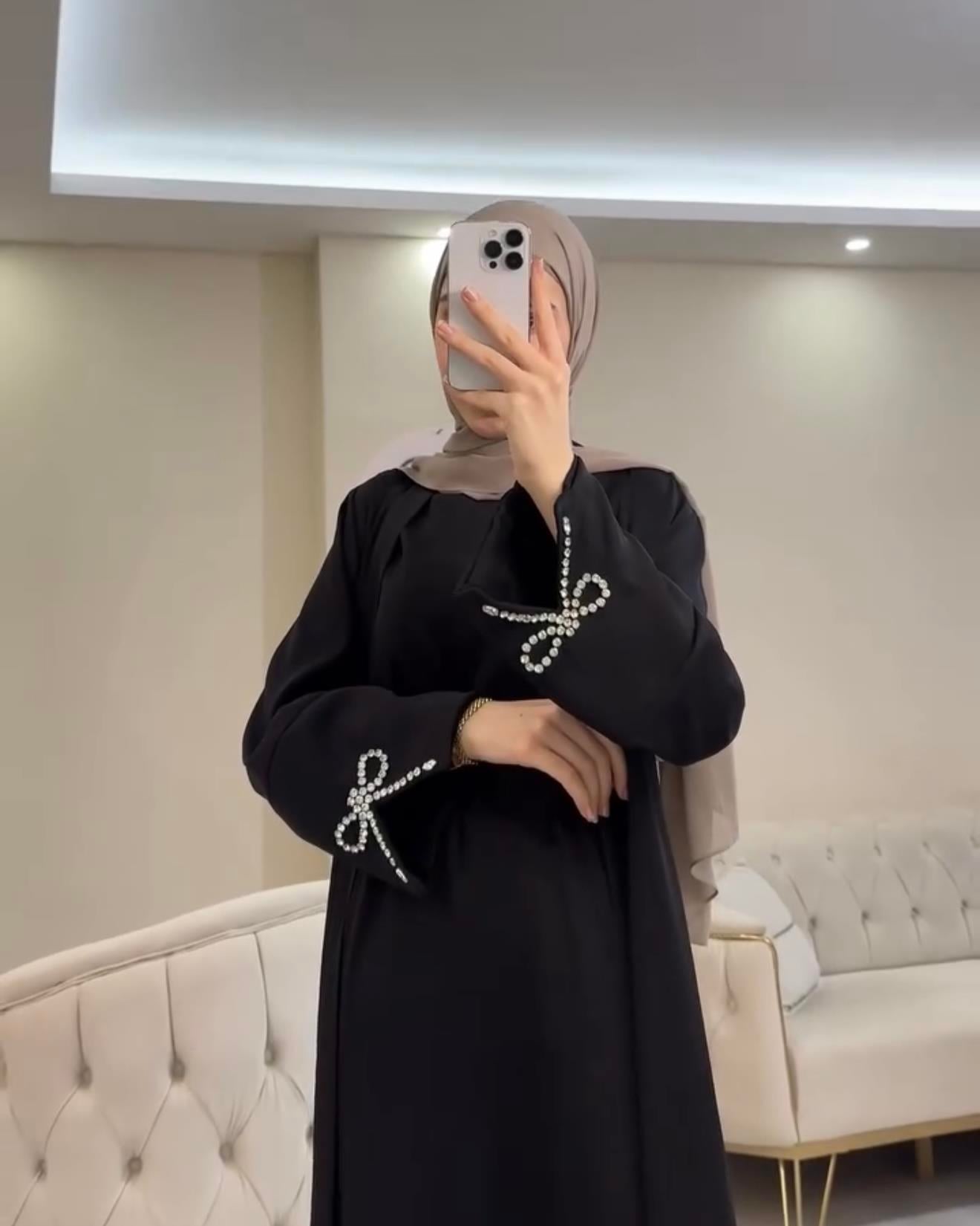 SL4205 - NEVA ABAYA TAKIM - SİYAH