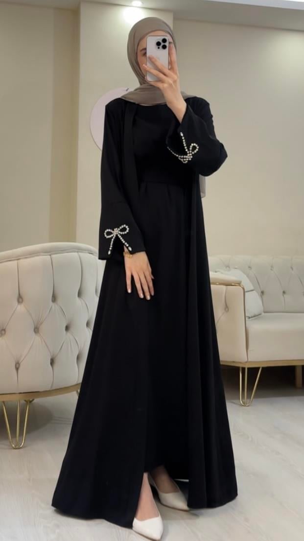 SL4205 - NEVA ABAYA TAKIM - SİYAH