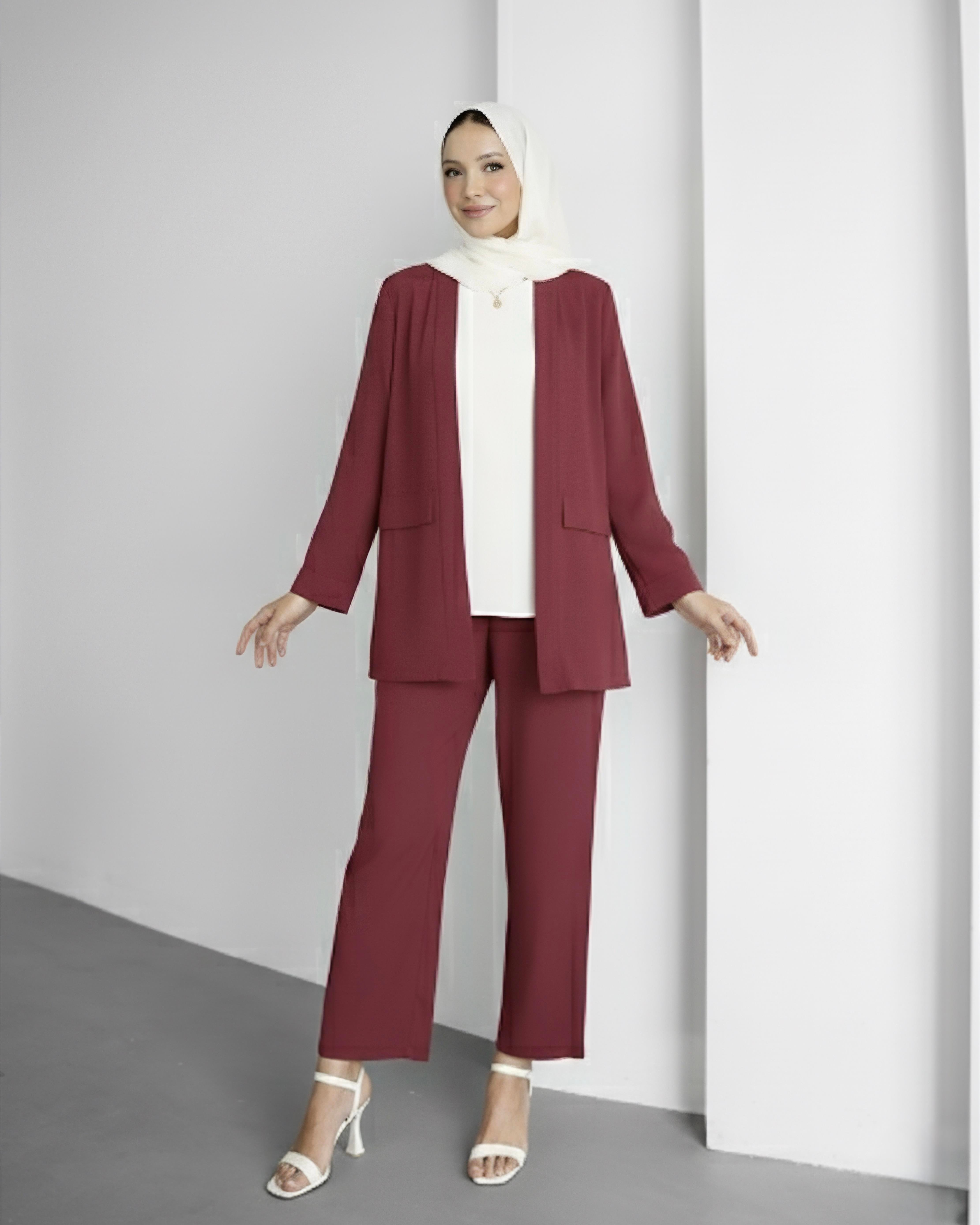 SL4209 - ZEREN ÜÇLÜ TAKIM - BORDO 
