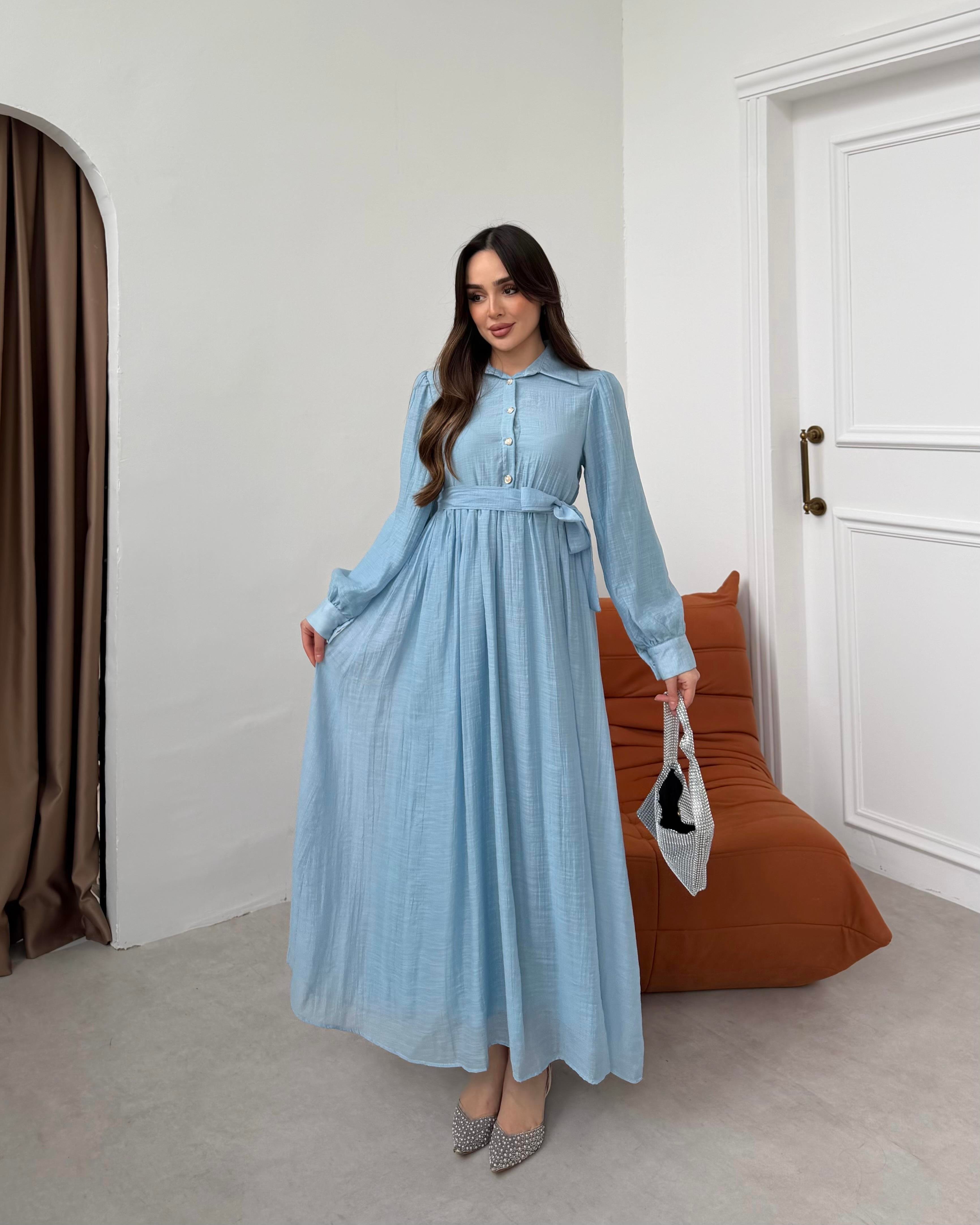 SL4320 - YASEMİN ELBİSE - BEBE MAVİ