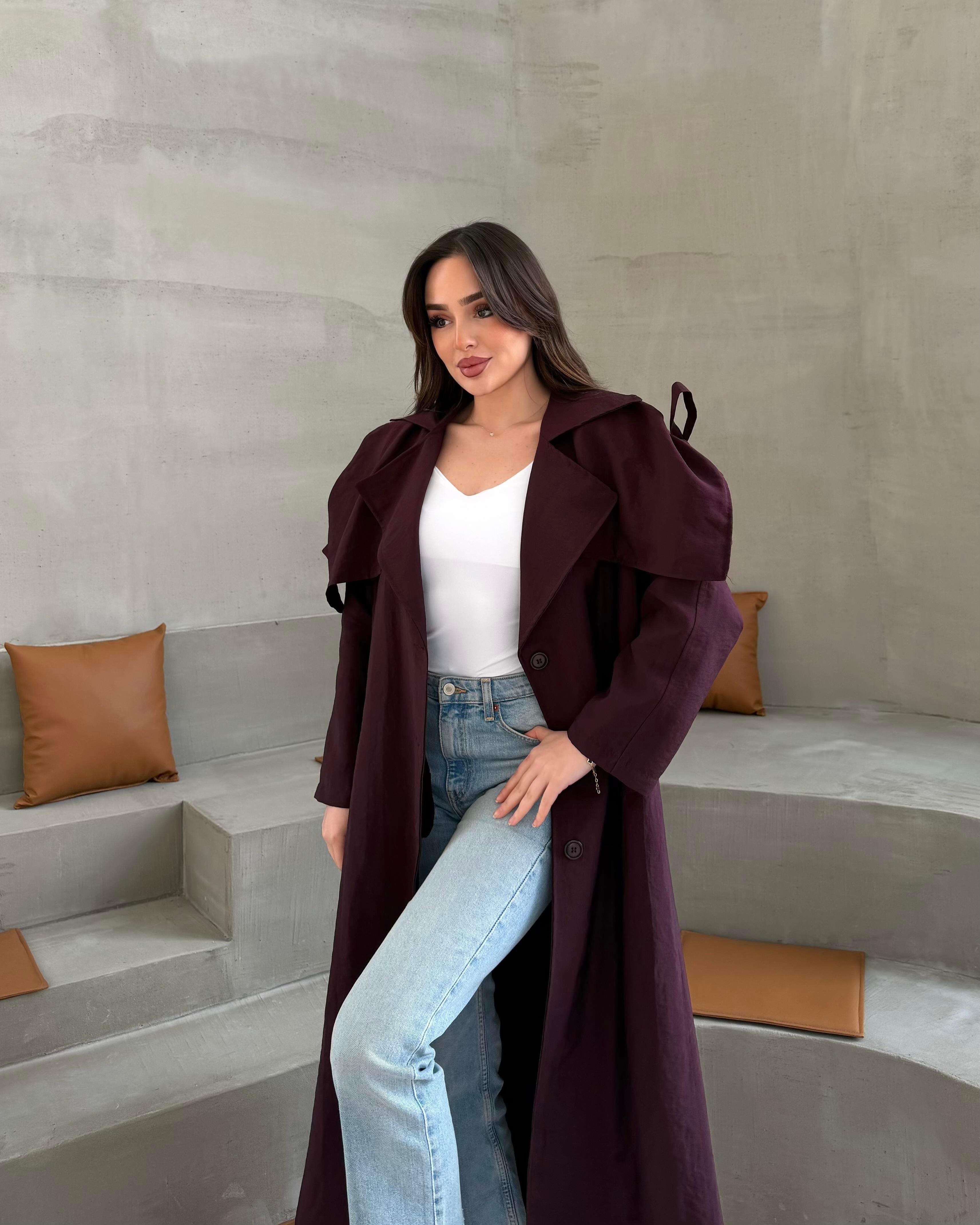 SL4322 - VİOLET TRENÇ - BORDO