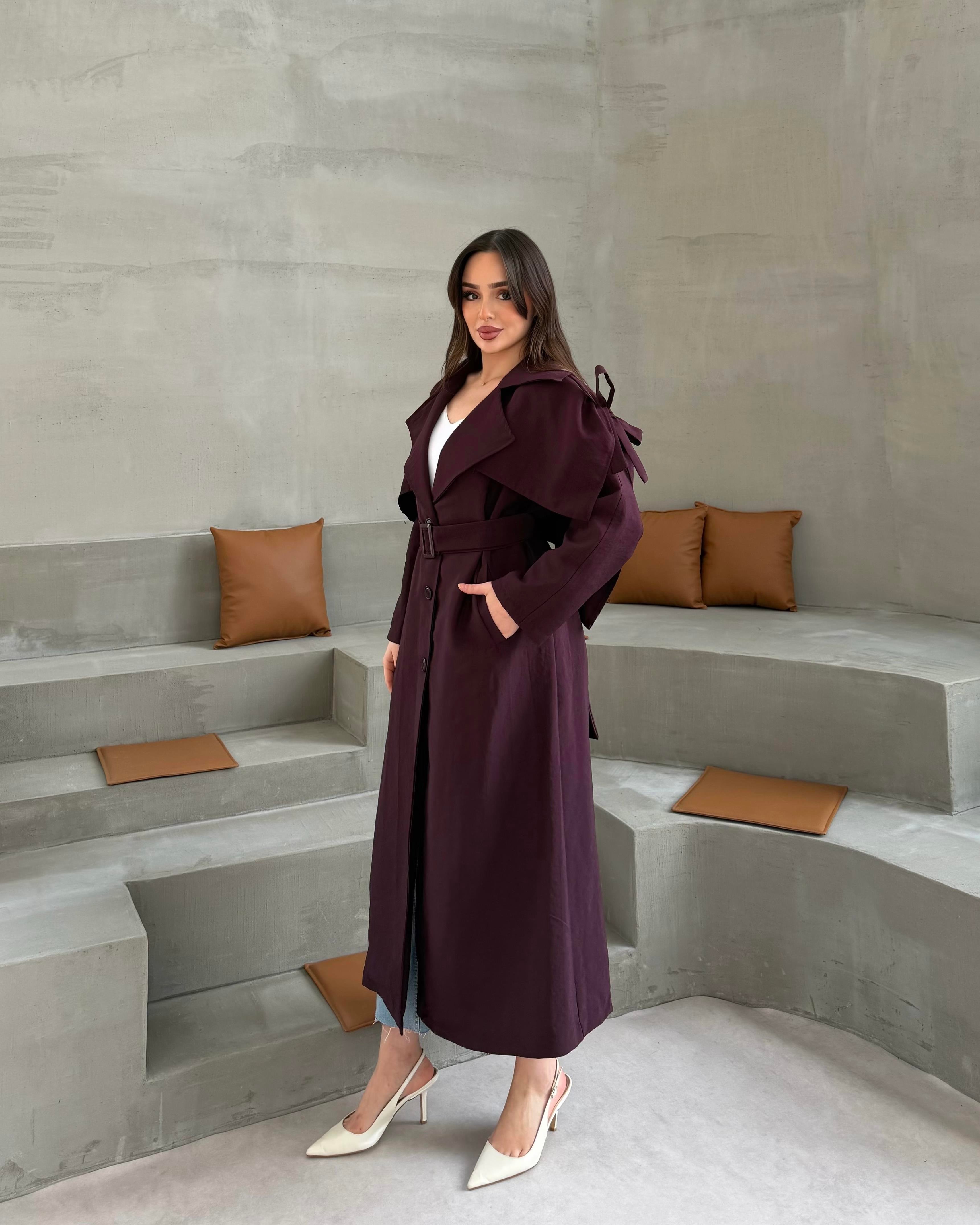 SL4322 - VİOLET TRENÇ - BORDO