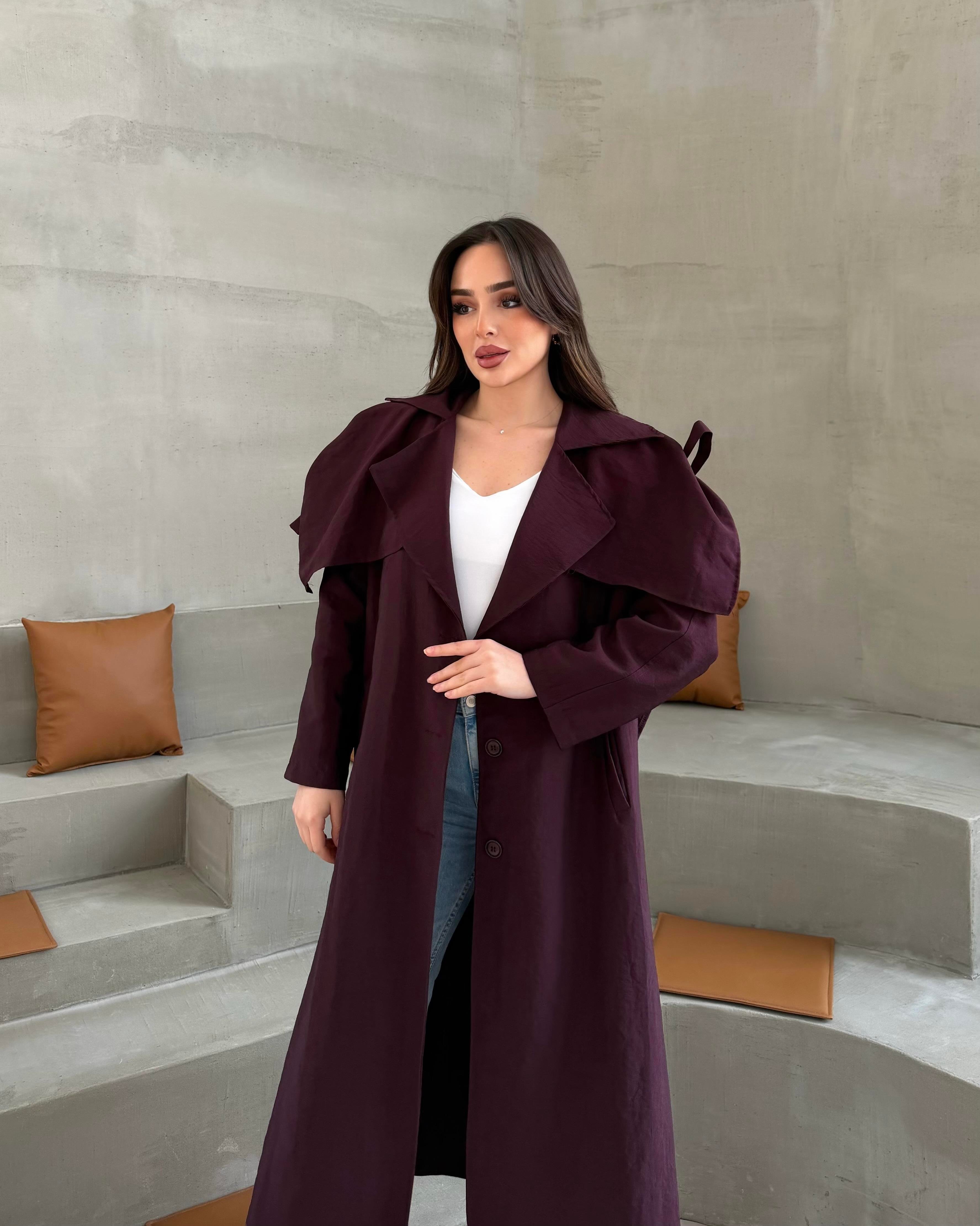 SL4322 - VİOLET TRENÇ - BORDO