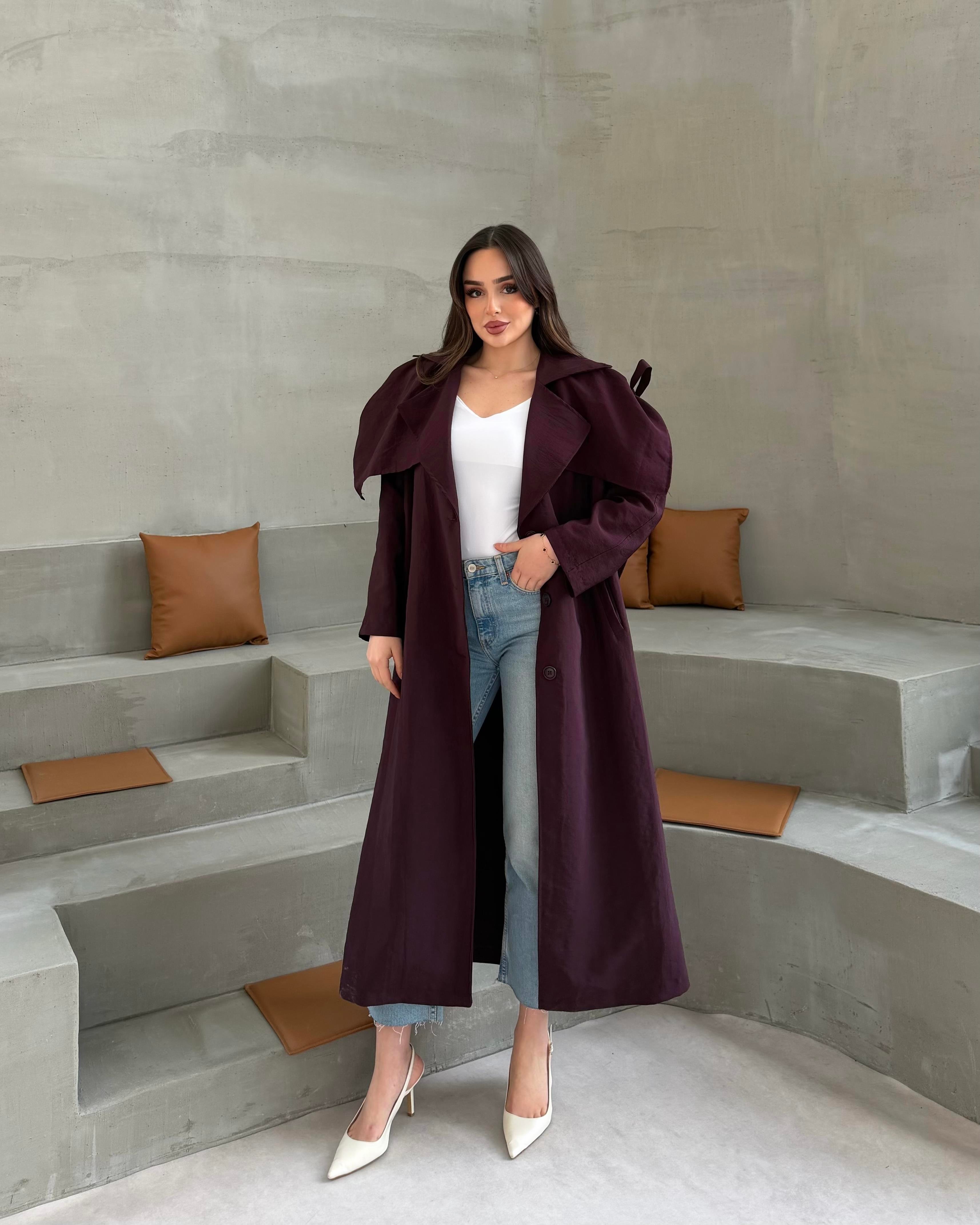 SL4322 - VİOLET TRENÇ - BORDO