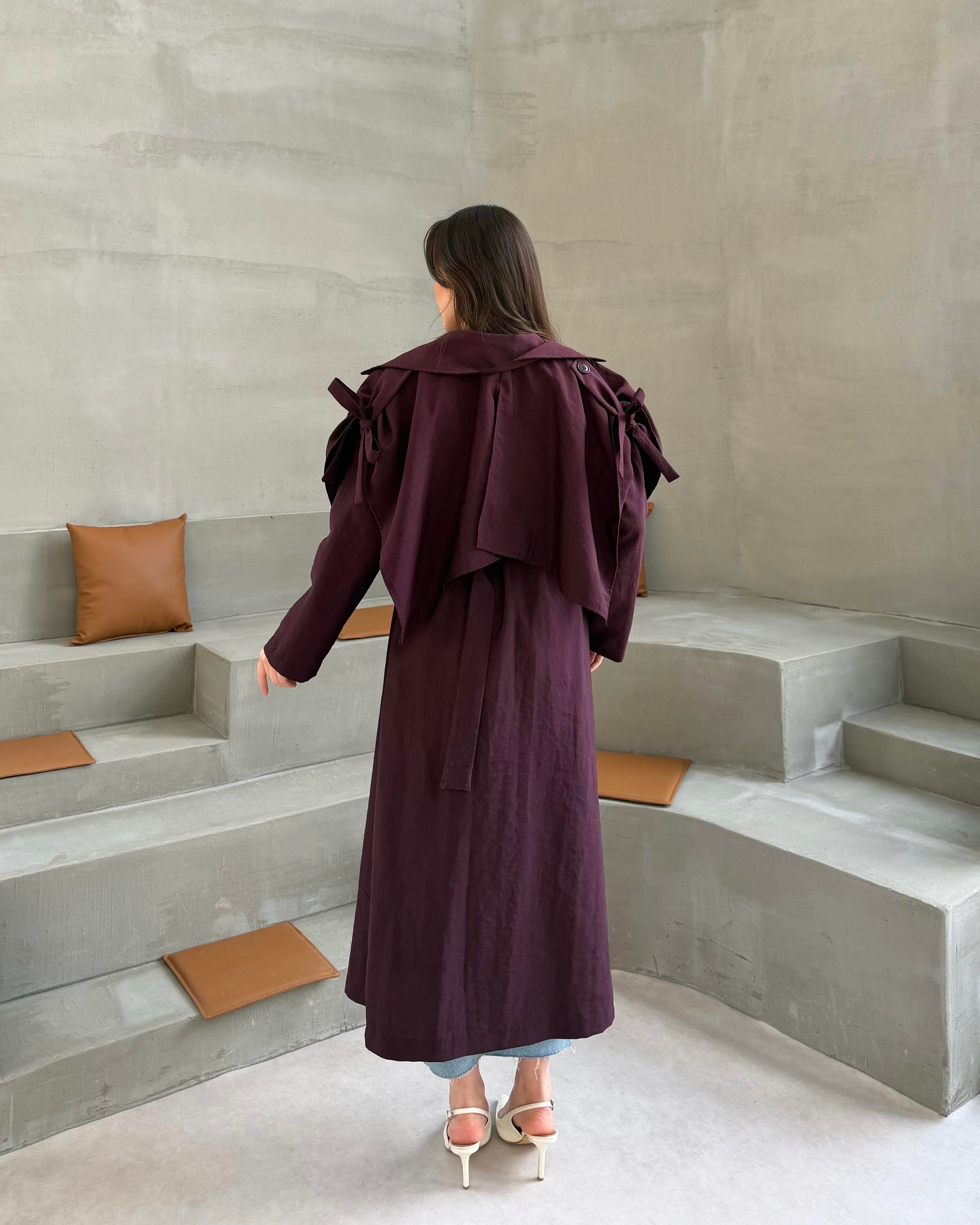 SL4322 - VİOLET TRENÇ - BORDO