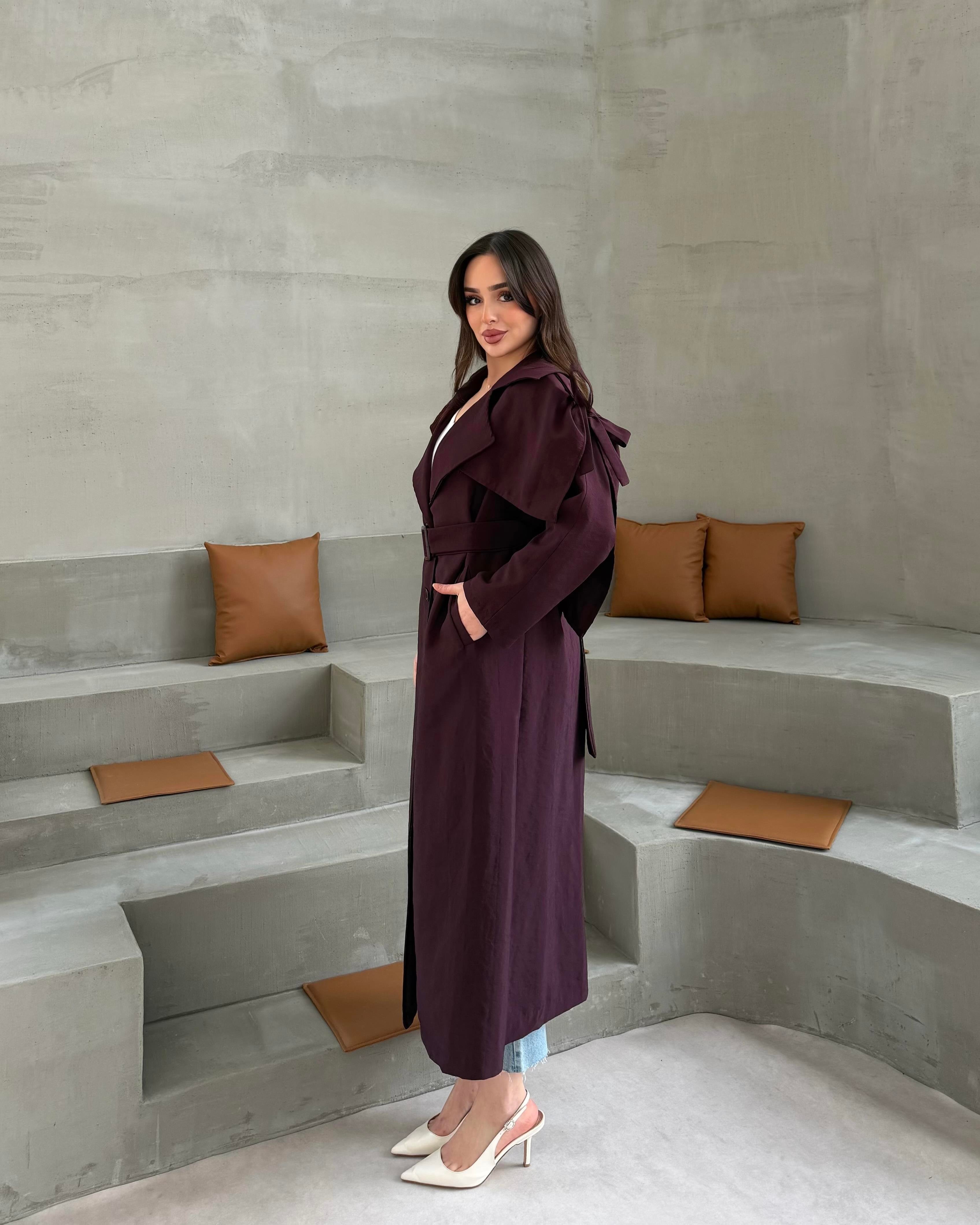 SL4322 - VİOLET TRENÇ - BORDO