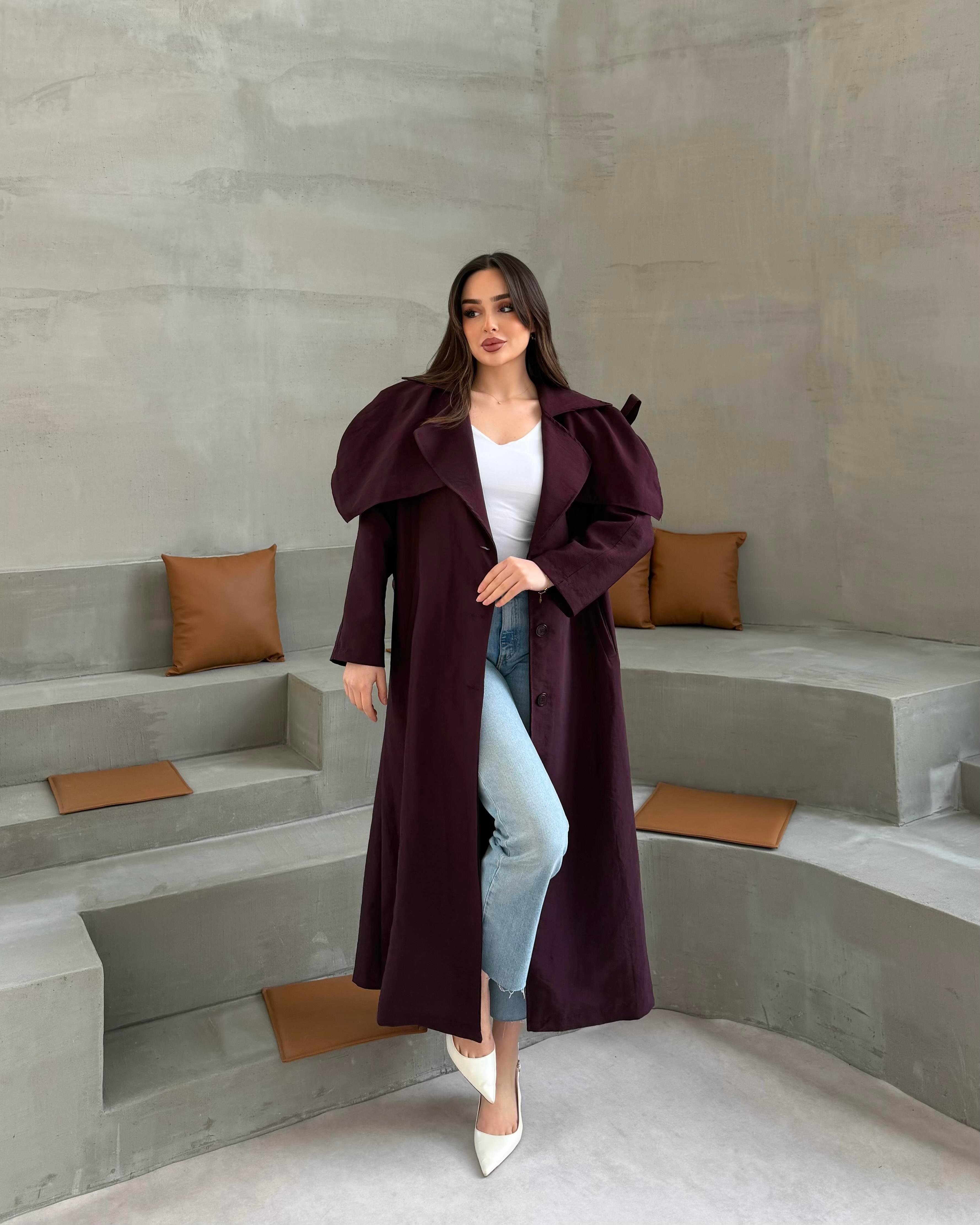 SL4322 - VİOLET TRENÇ - BORDO