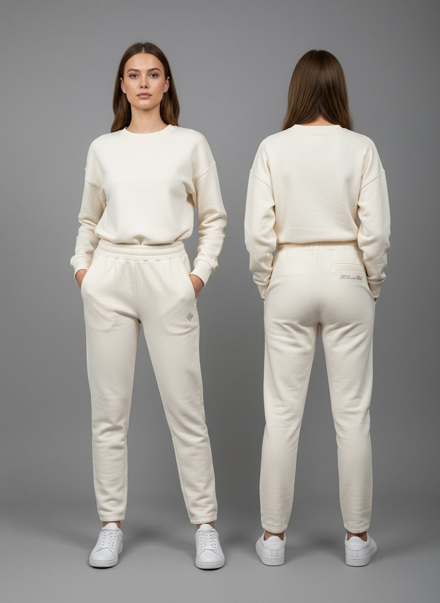 The C.C. Ekru Oversize Fleece Jogger Eşofman Altı