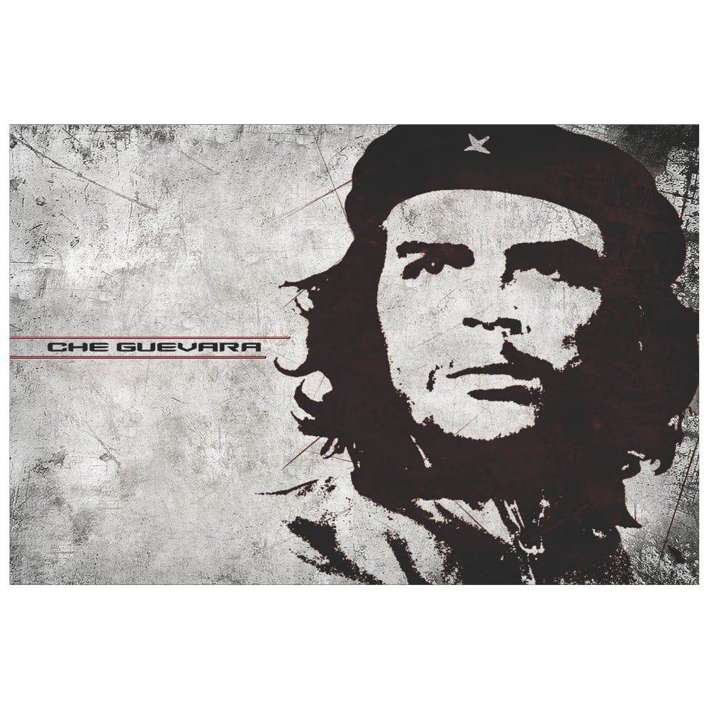 Che Guevara Gri Beton Doku Stil Retro Ahşap Tablo