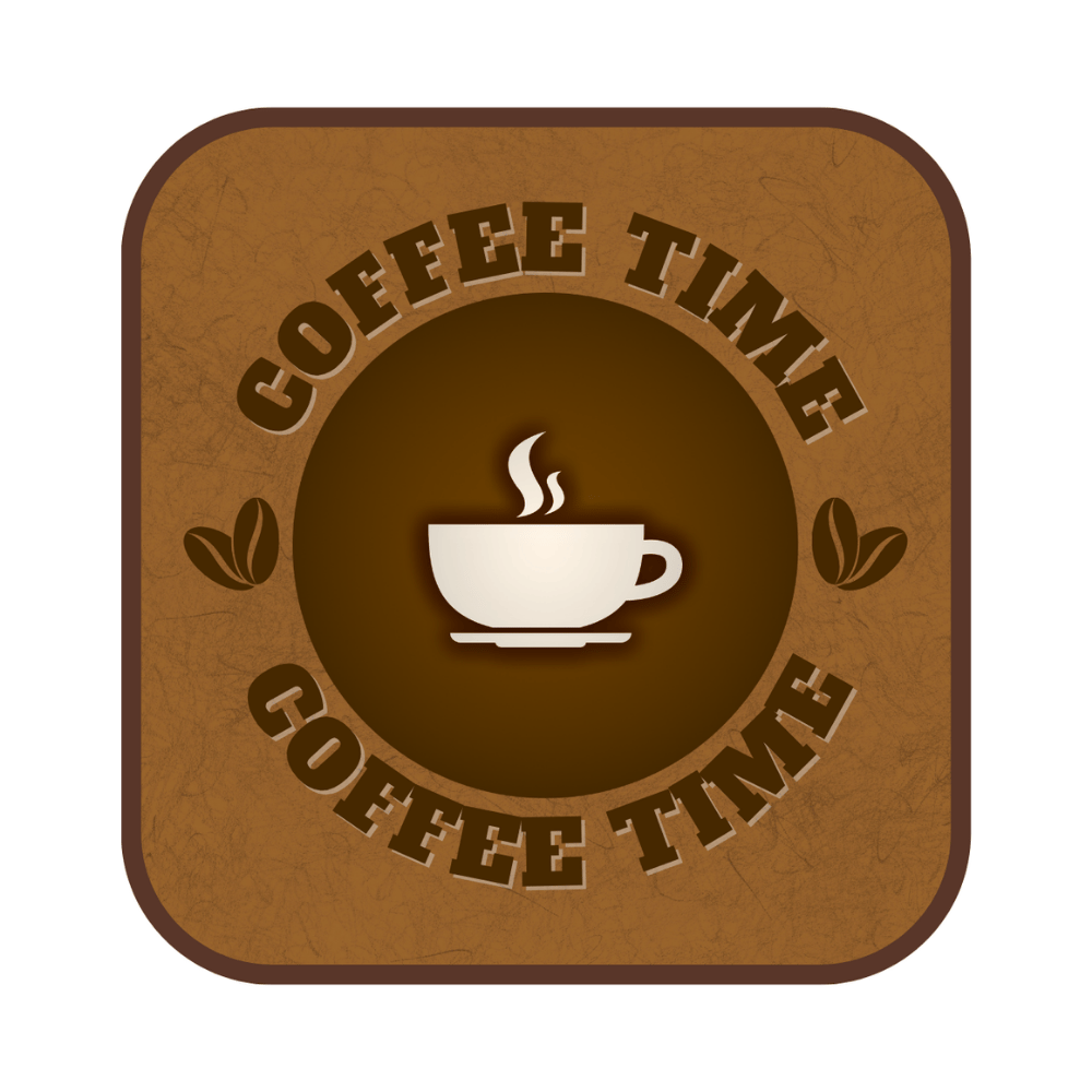 Coffee Time Desenli 6'lı Ahşap Bardak Altlığı