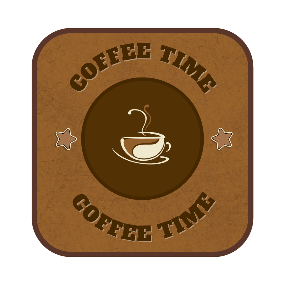 Coffee Time Desenli 6'lı Ahşap Bardak Altlığı