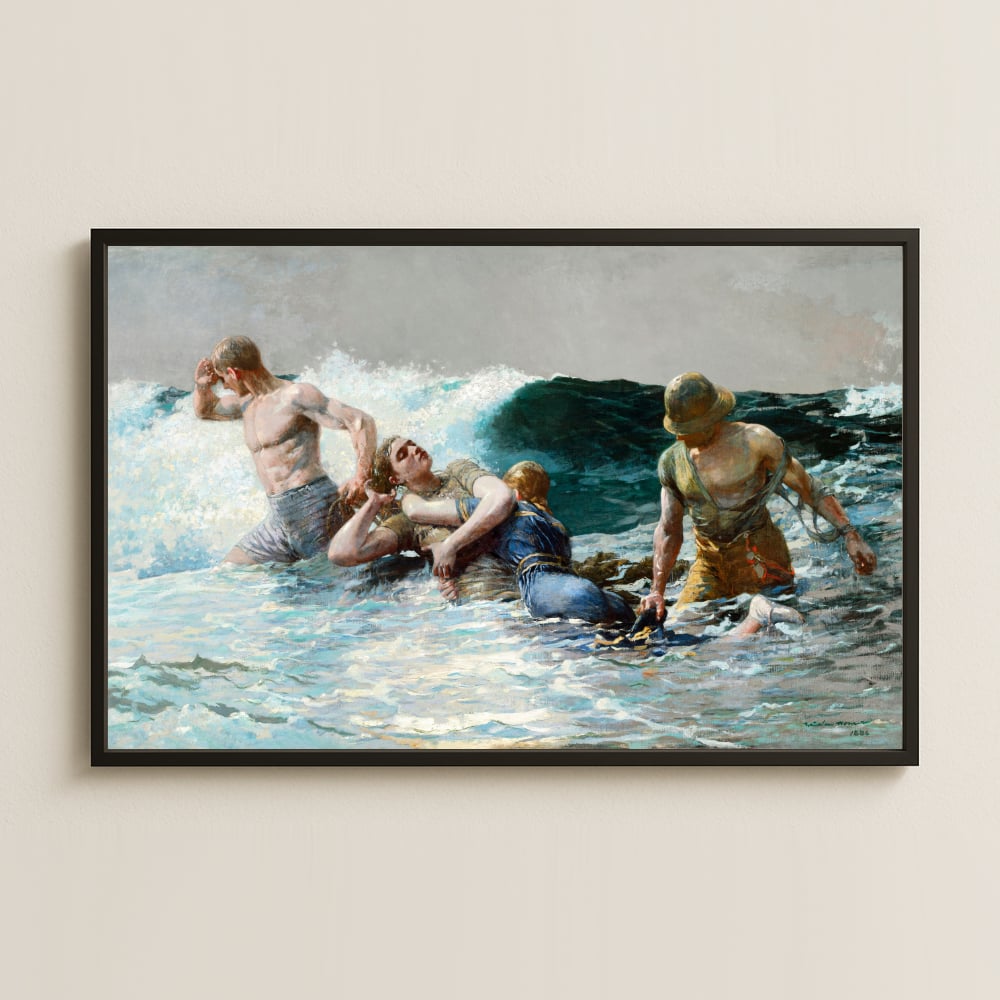 Dalgalarla Mücadele Temalı UV Baskılı Sanat Tablosu