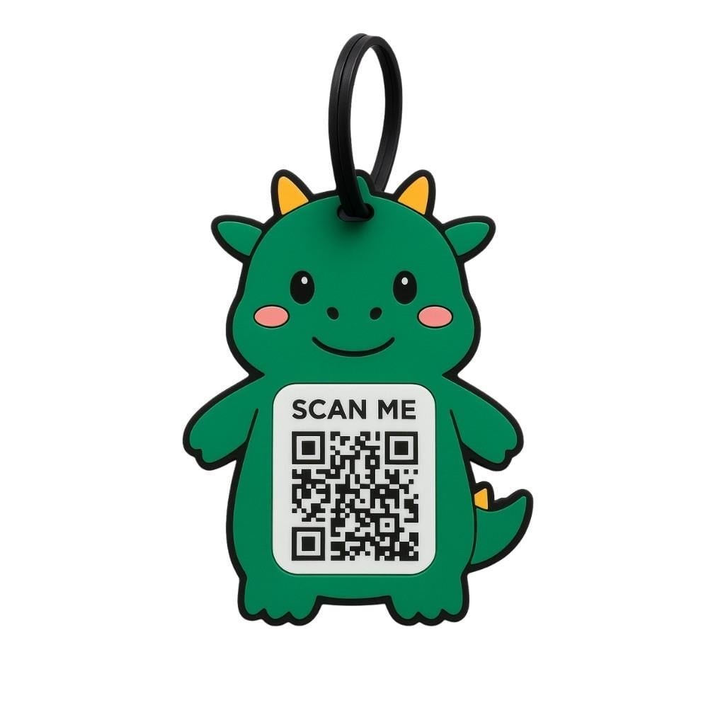 Ejderha Şeklinde QR Kodlu Bagaj Etiketi - Sert PVC