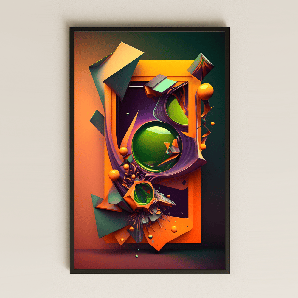 Fütüristik Soyut 3D Formlu Şeffaf Pleksi Tablo