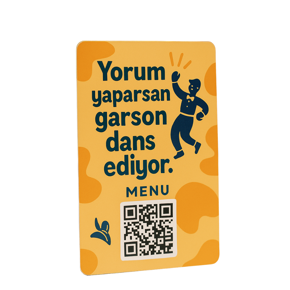 Garson Dans Ediyor! QR Menü Kartı - Eğlenceli Tasarım